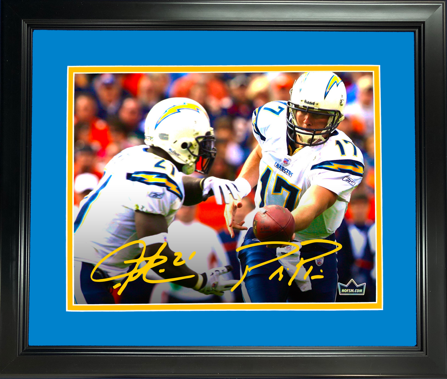 Framed LaDainian Tomlinson & Philip Rivers San Diego Chargers Dual Facsimile Laser Engraved Signature Auto 11"x14"Football Photo HOFSM Holo