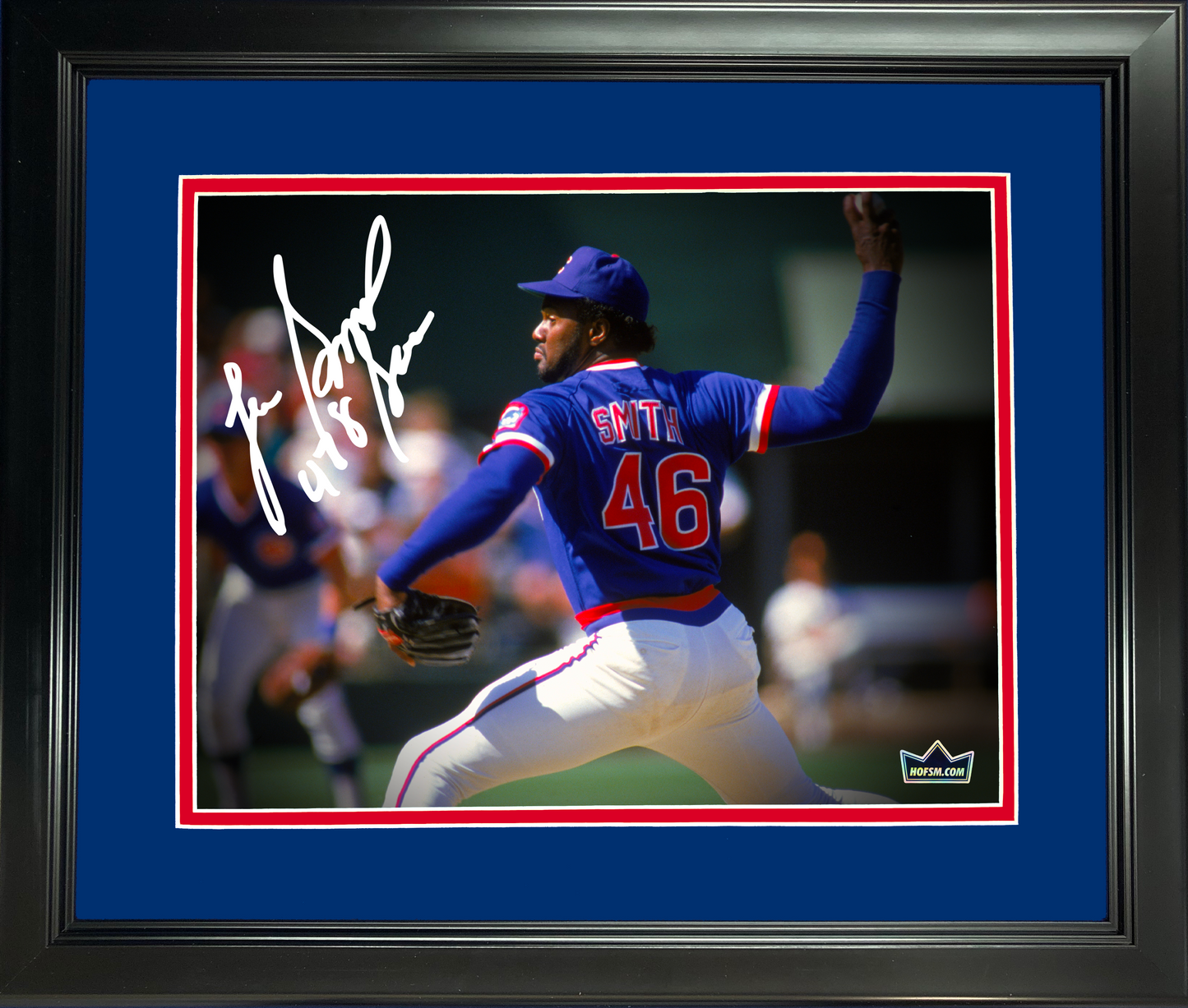 Framed Lee Smith 478 Saves Facsimile Laser Engraved Signature Auto Chicago Cubs 11"x14" Baseball Photo HOFSM Holo