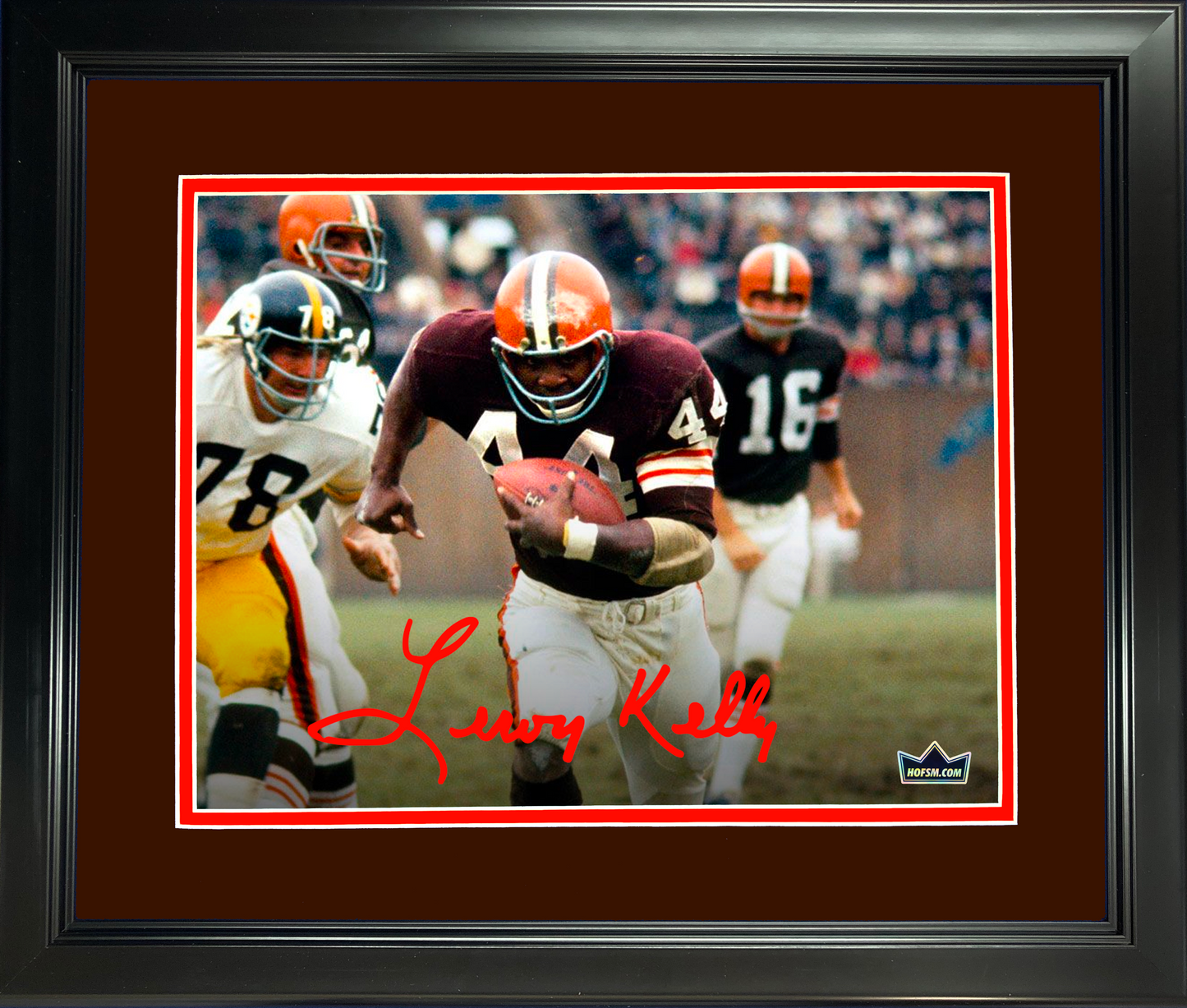 Framed Leroy Kelly Facsimile Laser Engraved Signature Auto Cleveland Browns 11"x14" Football Photo HOFSM Holo