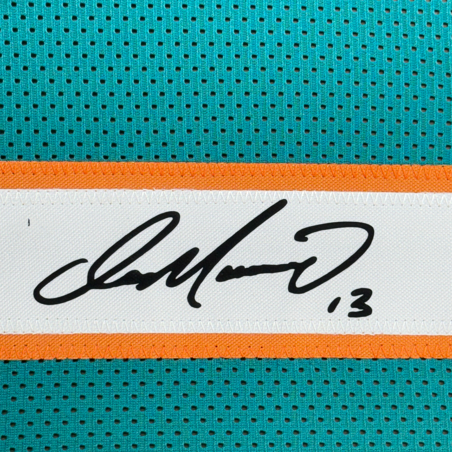 Framed Facsimile Autographed Dan Marino 35x39 Miami Teal Reprint Laser Auto Football Jersey