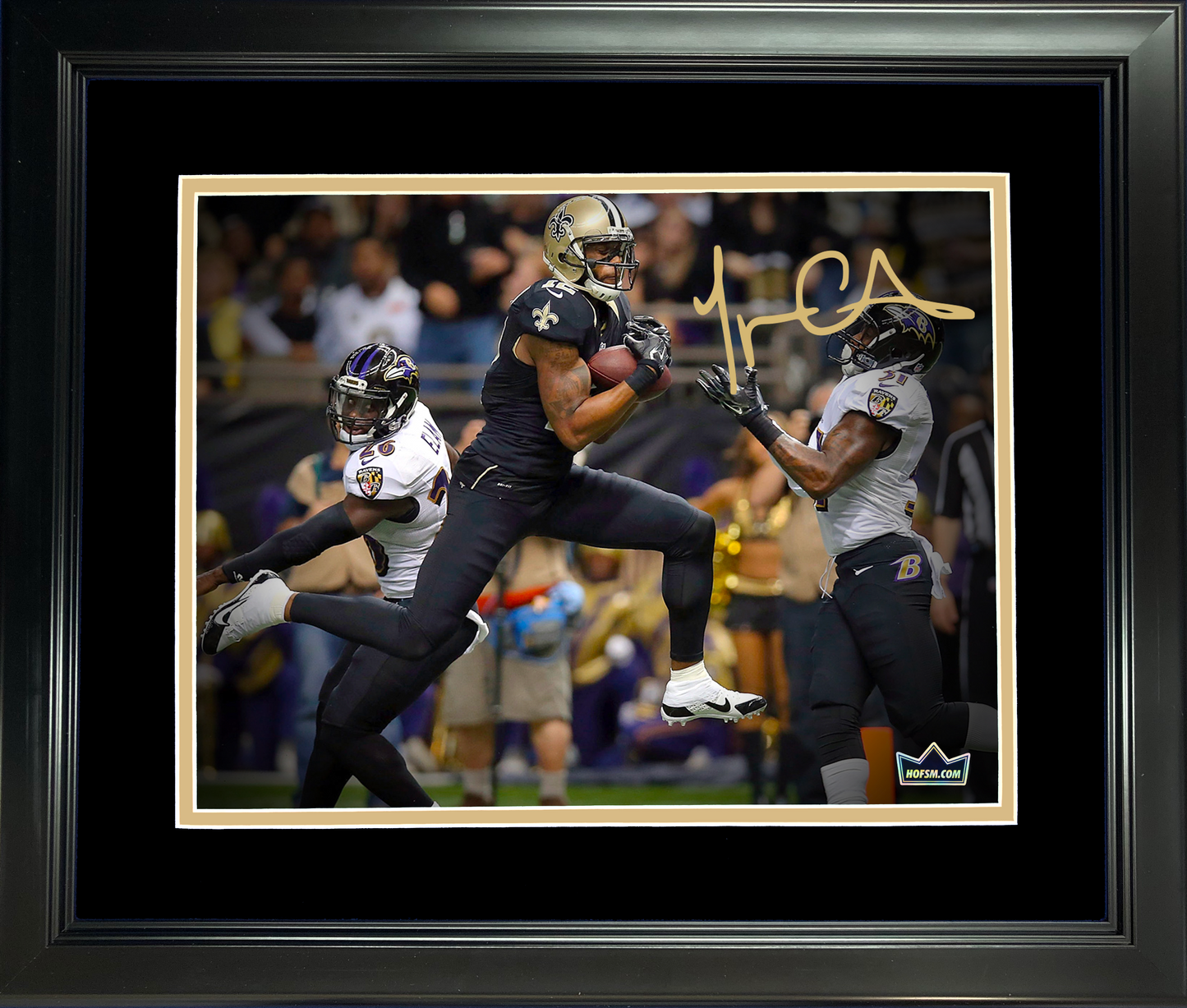 Framed Marques Colston New Orleans Saints Facsimile Laser Engraved Signature Auto 11"x14" Football Photo HOFSM Holo