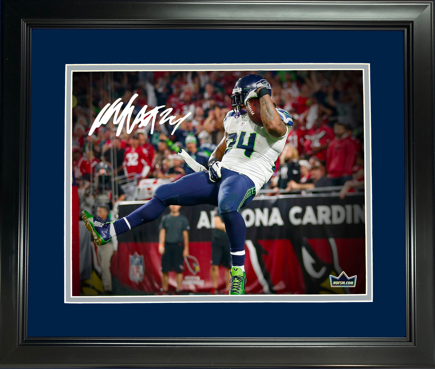 Framed Marshawn Lynch Facsimile Laser Engraved Signature Auto Seattle Seahawks 11"x14" Football Photo HOFSM Holo