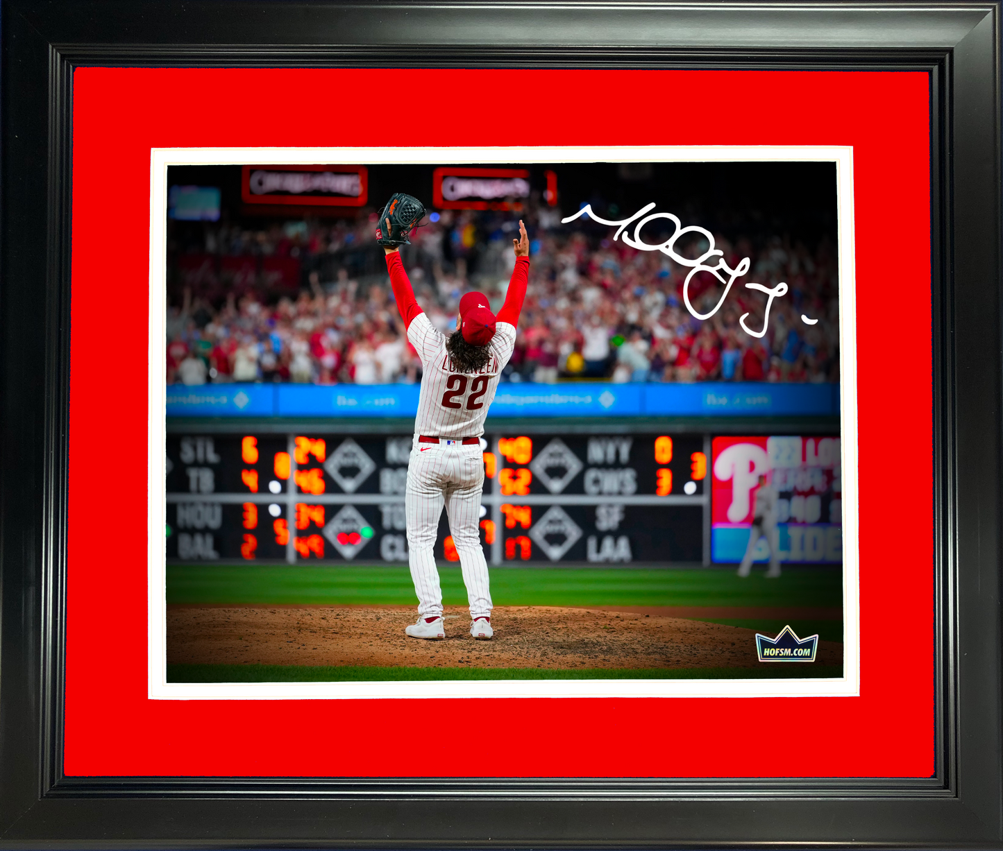 Framed Michael Lorenzen 2023 No-Hitter Philadelphia Phillies Facsimile Laser Engraved Signature Auto 11"x14" Baseball Photo HOFSM Holo
