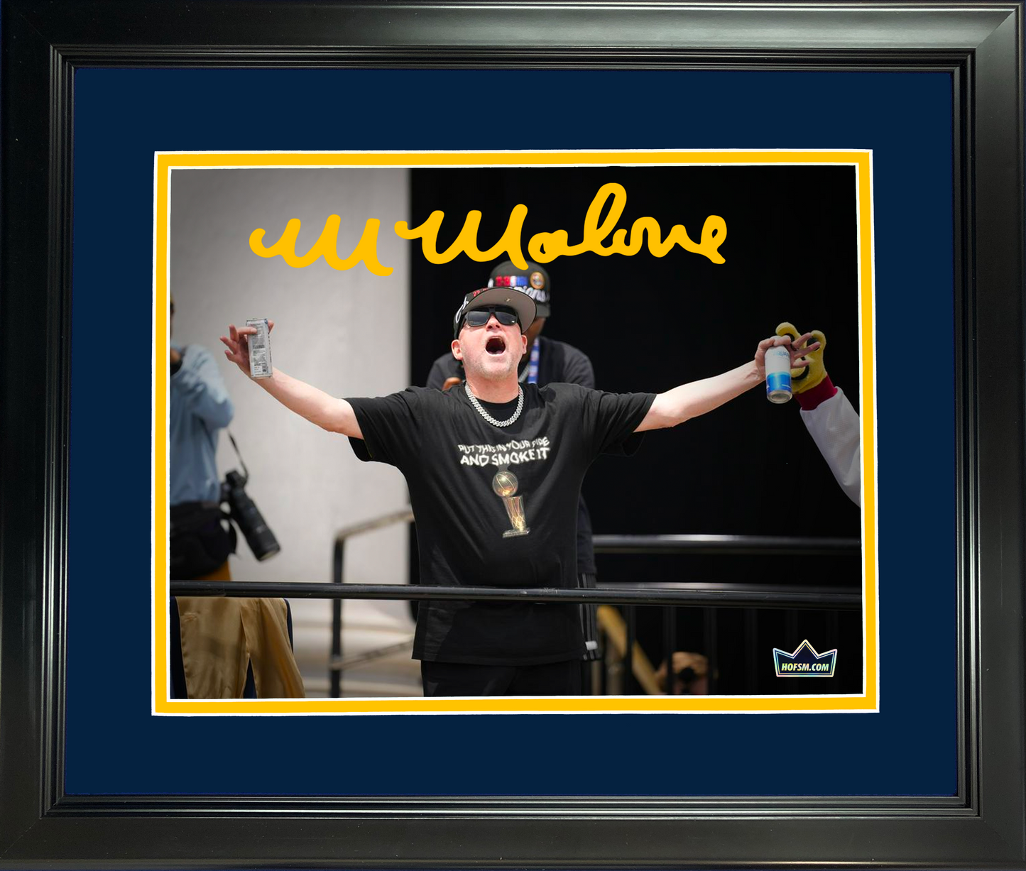 Framed Michael Malone 2023 NBA Championship Parade Facsimile Laser Engraved Signature Auto 11"x14" Basketball Photo HOFSM Holo