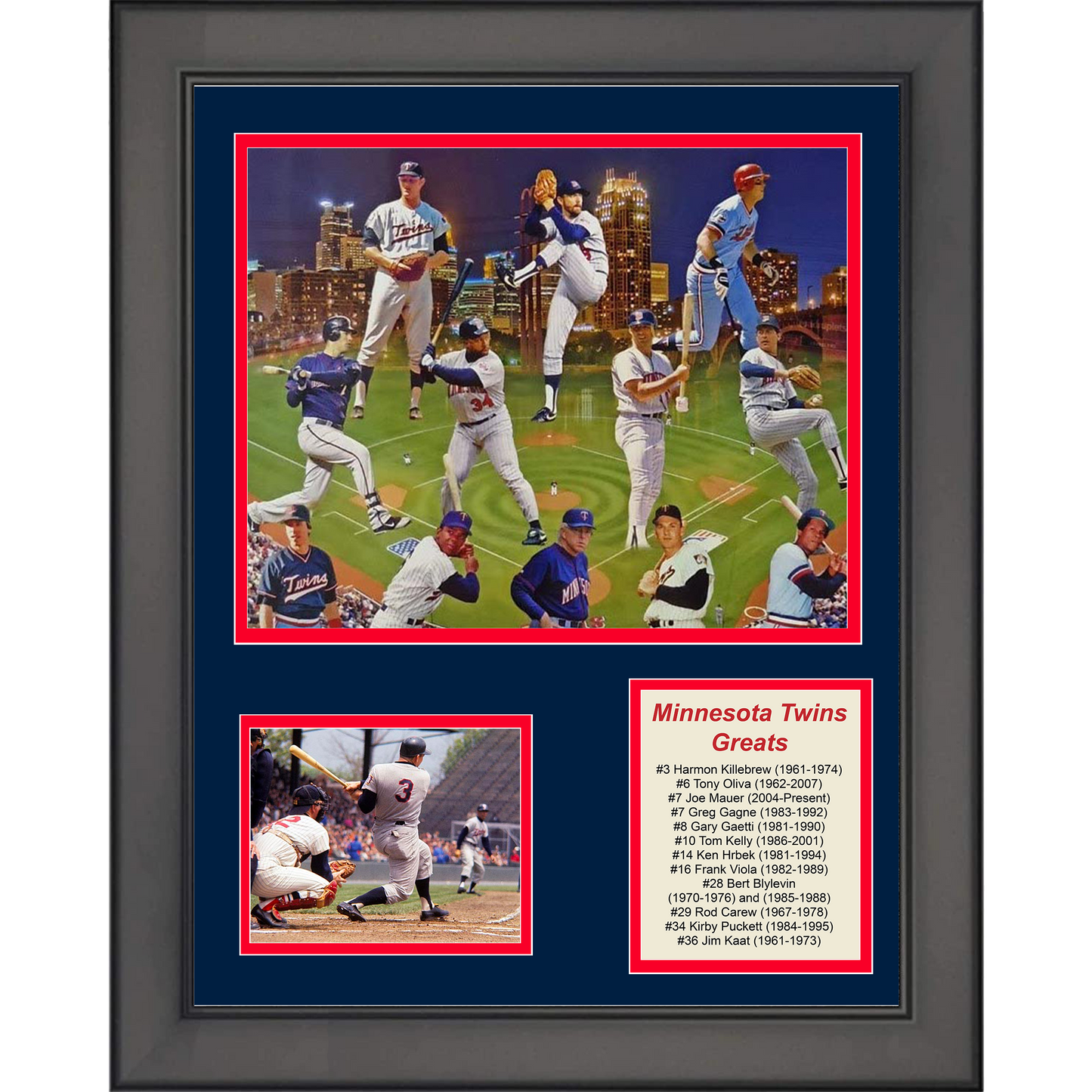 Framed Minnesota Twins All-Time Greats Legends 11"x14" Baseball Three Photo Collage