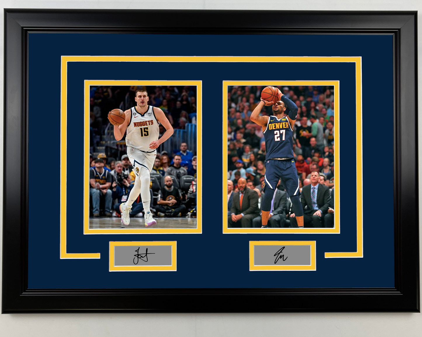 Framed Nikola Jokic & Jamal Murray Denver Nuggets 17x23 Dual Basketball Photo