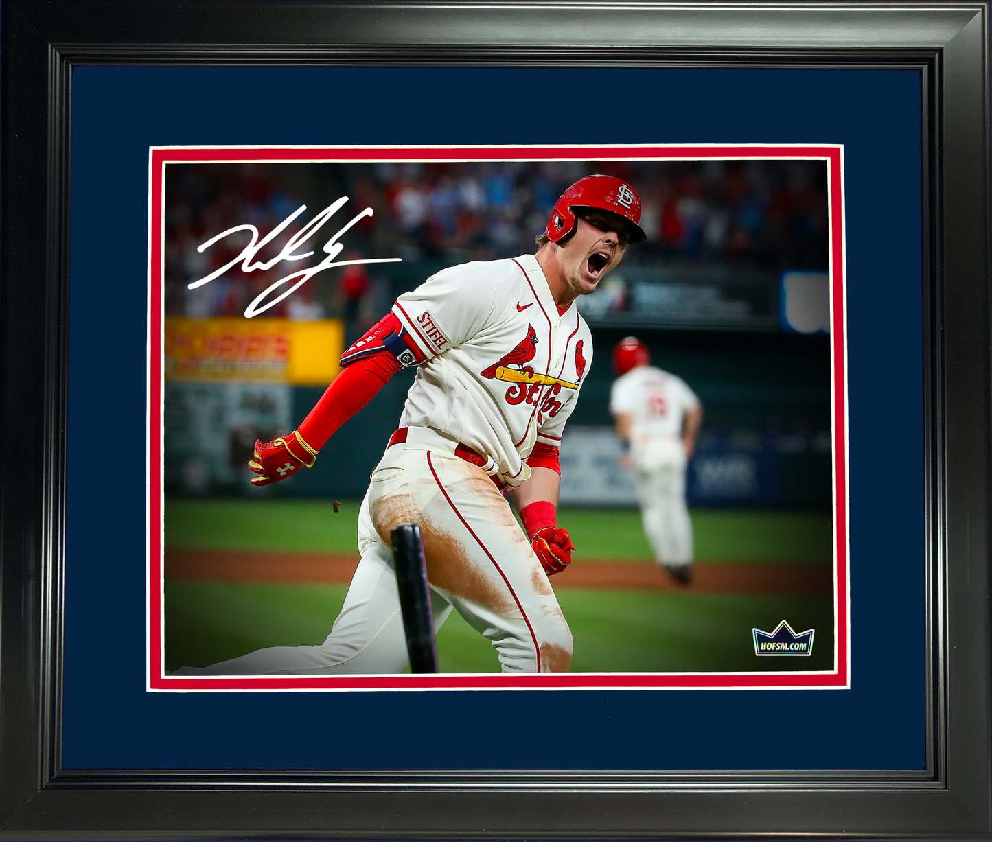 Framed Nolan Gorman St. Louis Cardinals Facsimile Laser Engraved Signature Auto 11"x14" Baseball Photo HOFSM Holo