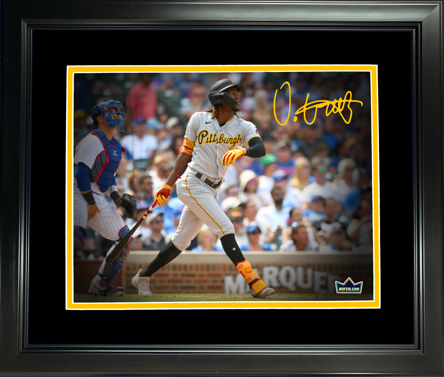 Framed Oneil Cruz Pittsburgh Pirates Facsimile Laser Engraved Signature Auto 11"x14" Baseball Photo HOFSM Holo