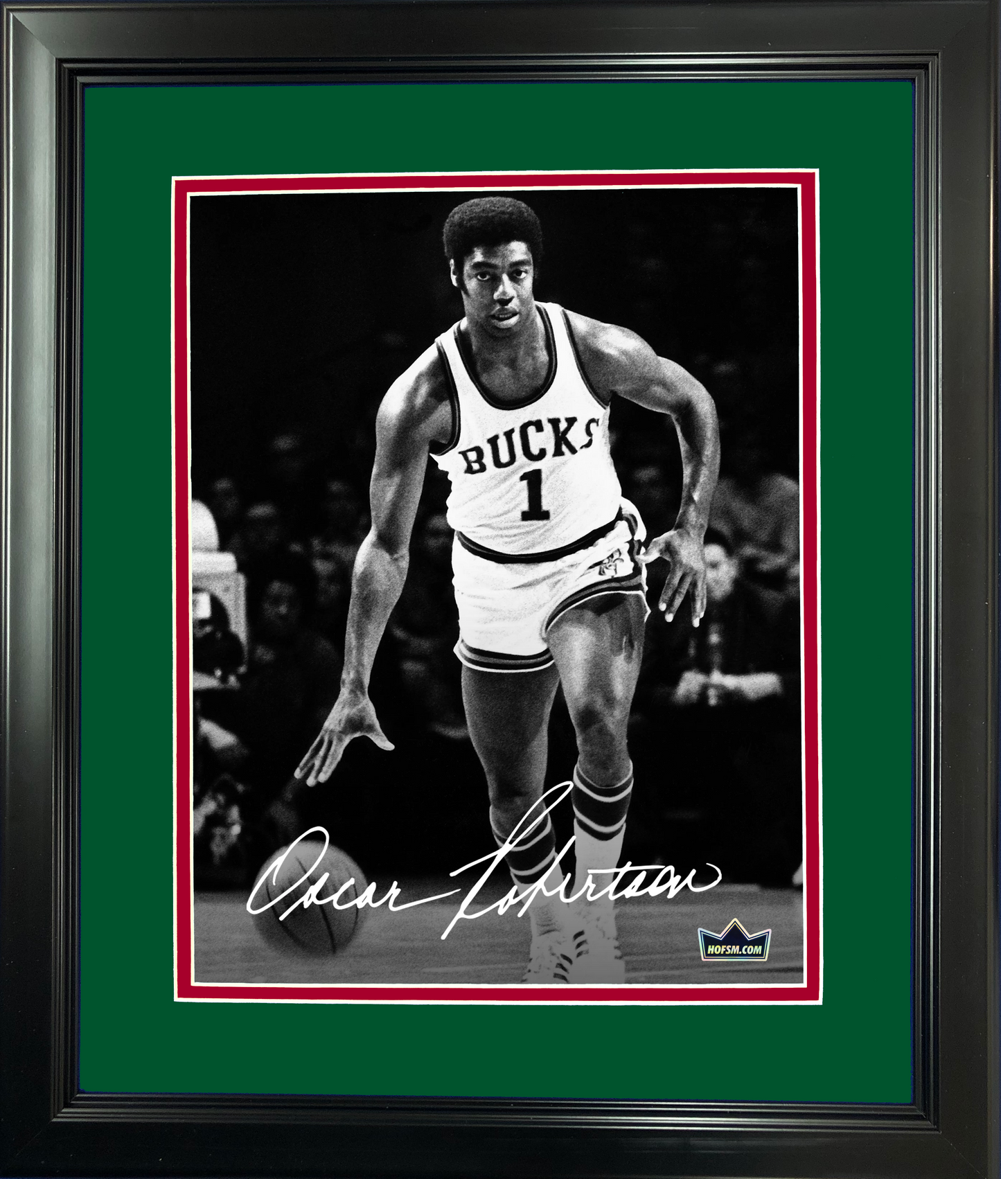 Framed Oscar Robertson Facsimile Laser Engraved Signature Auto 11"x14" Basketball Photo HOFSM Holo
