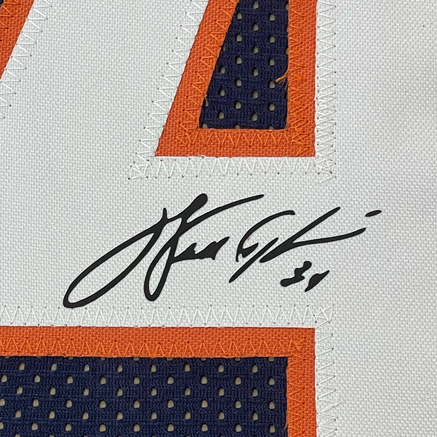 Framed Facsimile Autographed Walter Payton 35x39 Chicago Blue Reprint Laser Auto Football Jersey Size Men's XL