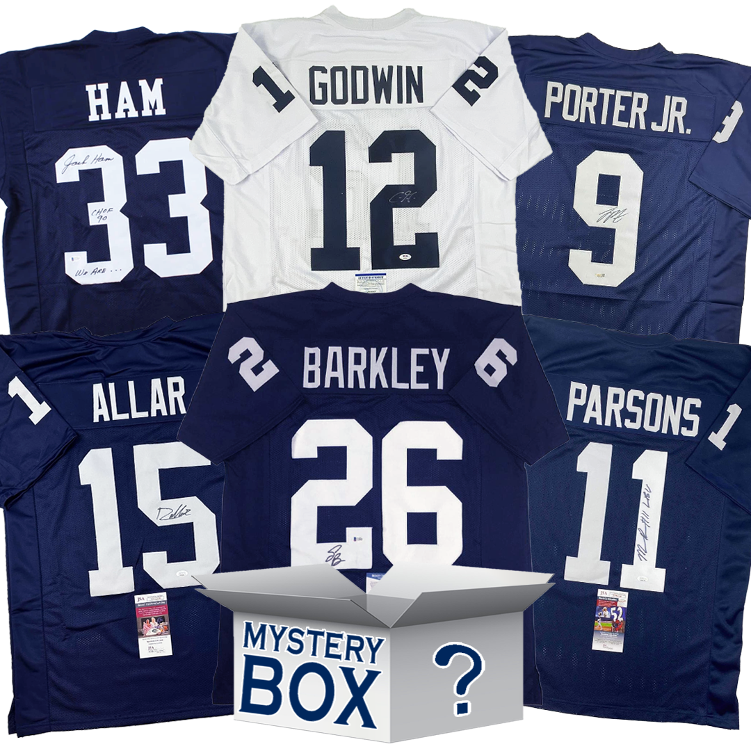 Autographed/Signed Penn State University College Football Jersey Mystery Box with PSA JSA or Beckett COA