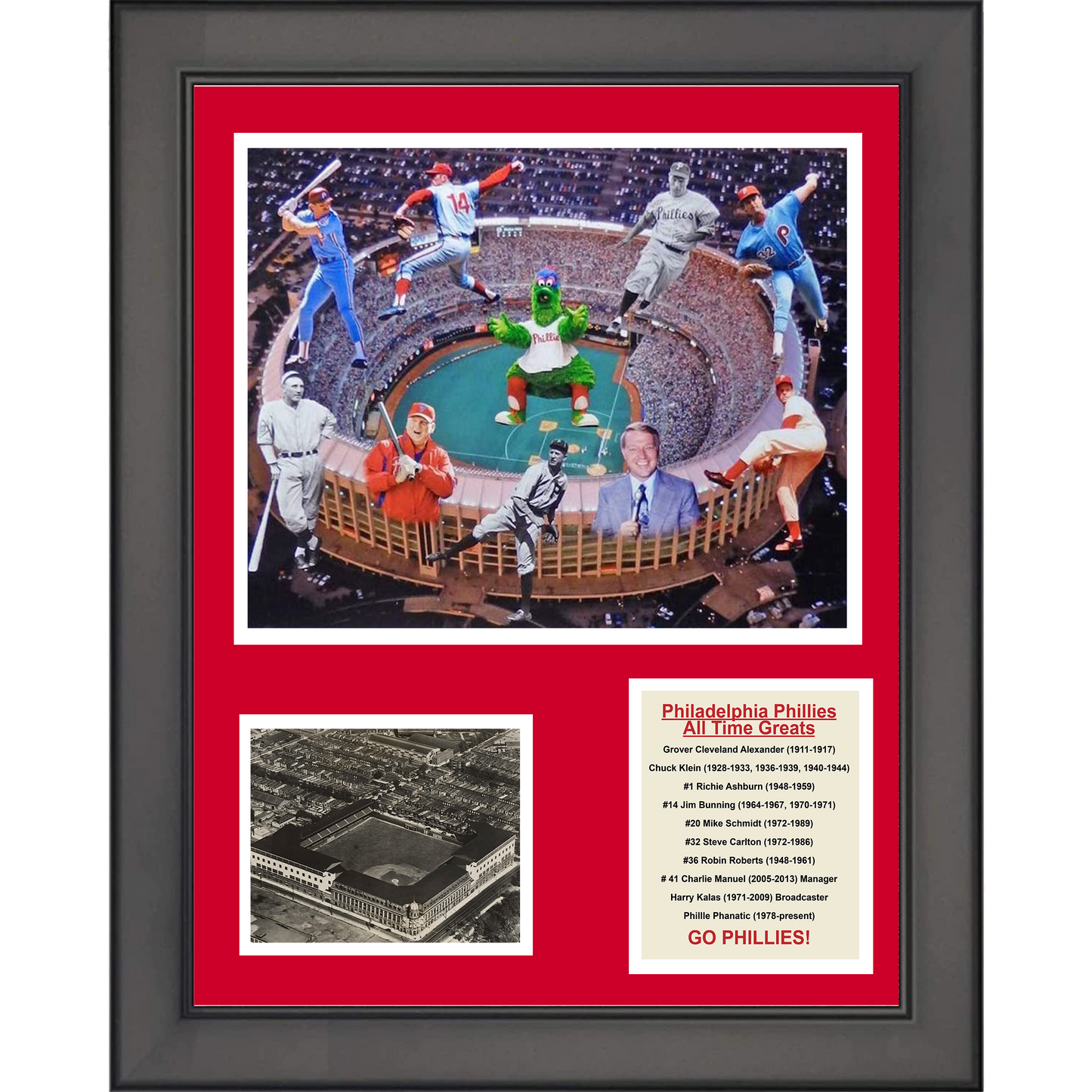 Framed Philadelphia Phillies All-Time Greats Legends 11"x14"Baseball Three Photo Collage