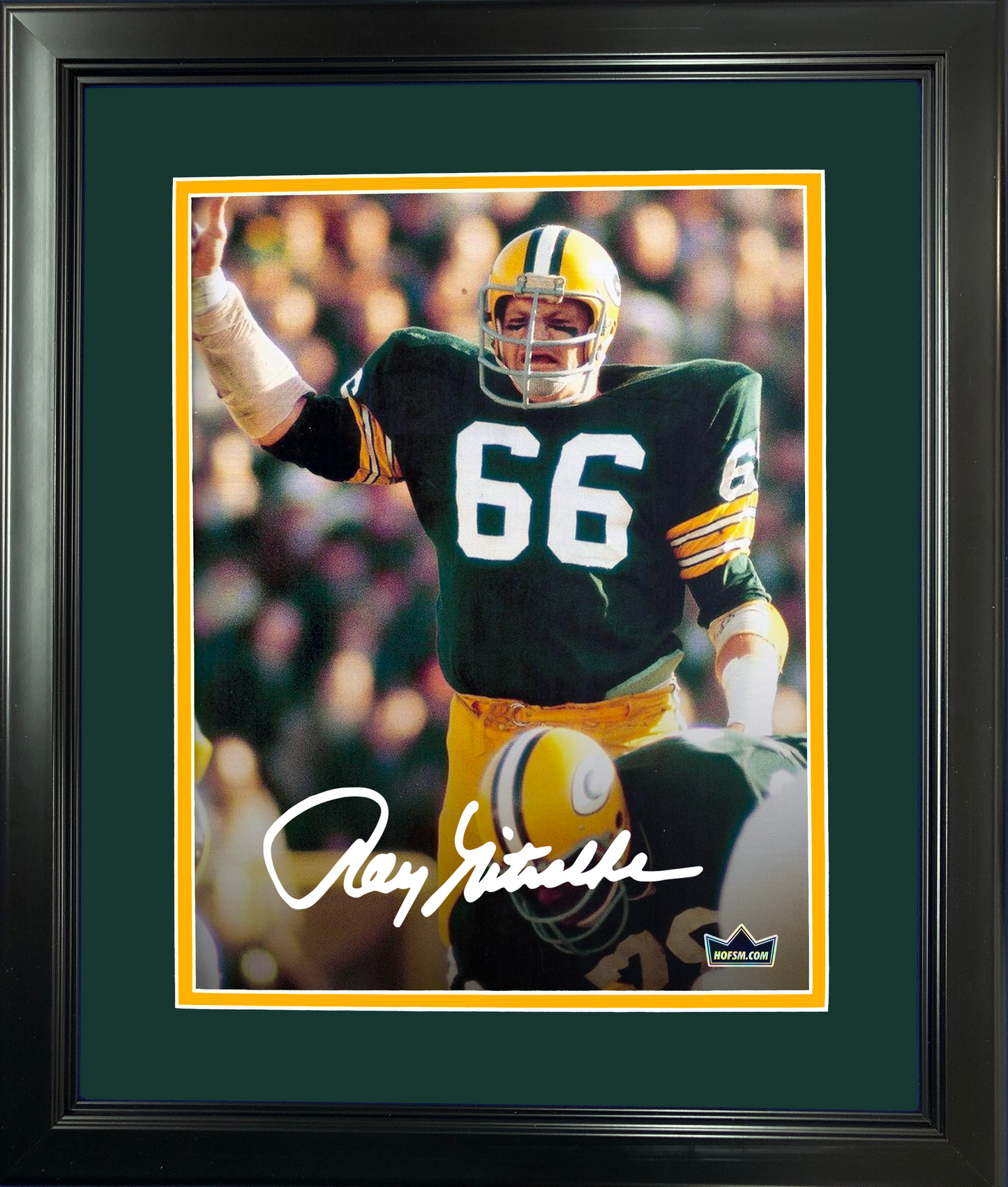 Framed Ray Nitschke Green Bay Packers Facsimile Laser Engraved Signature Auto 11"x14"Football Photo HOFSM Holo
