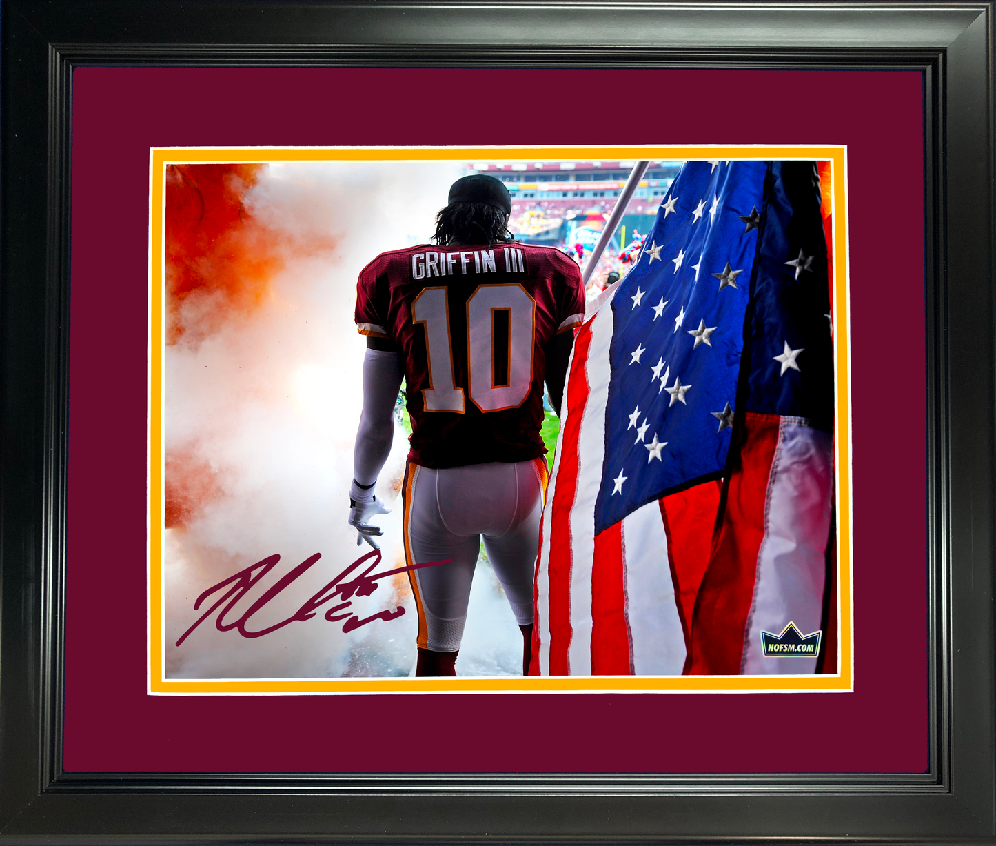 Framed Robert Griffin III Facsimile Laser Engraved Signature Auto Washington Commanders 11"x14"Football Photo HOFSM Holo