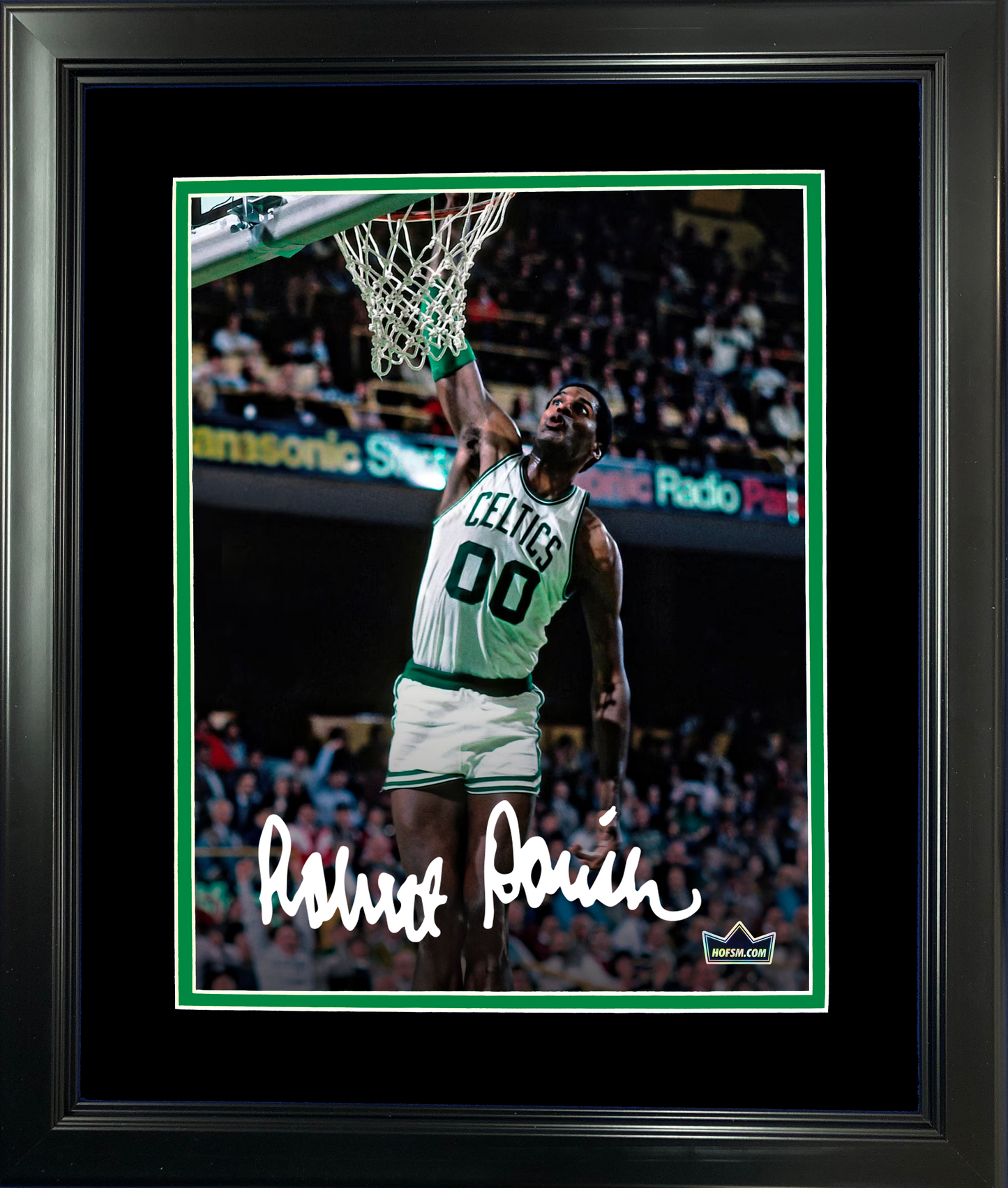 Framed Robert Parish Facsimile Laser Engraved Signature Auto 11"x14"Basketball Photo HOFSM Holo