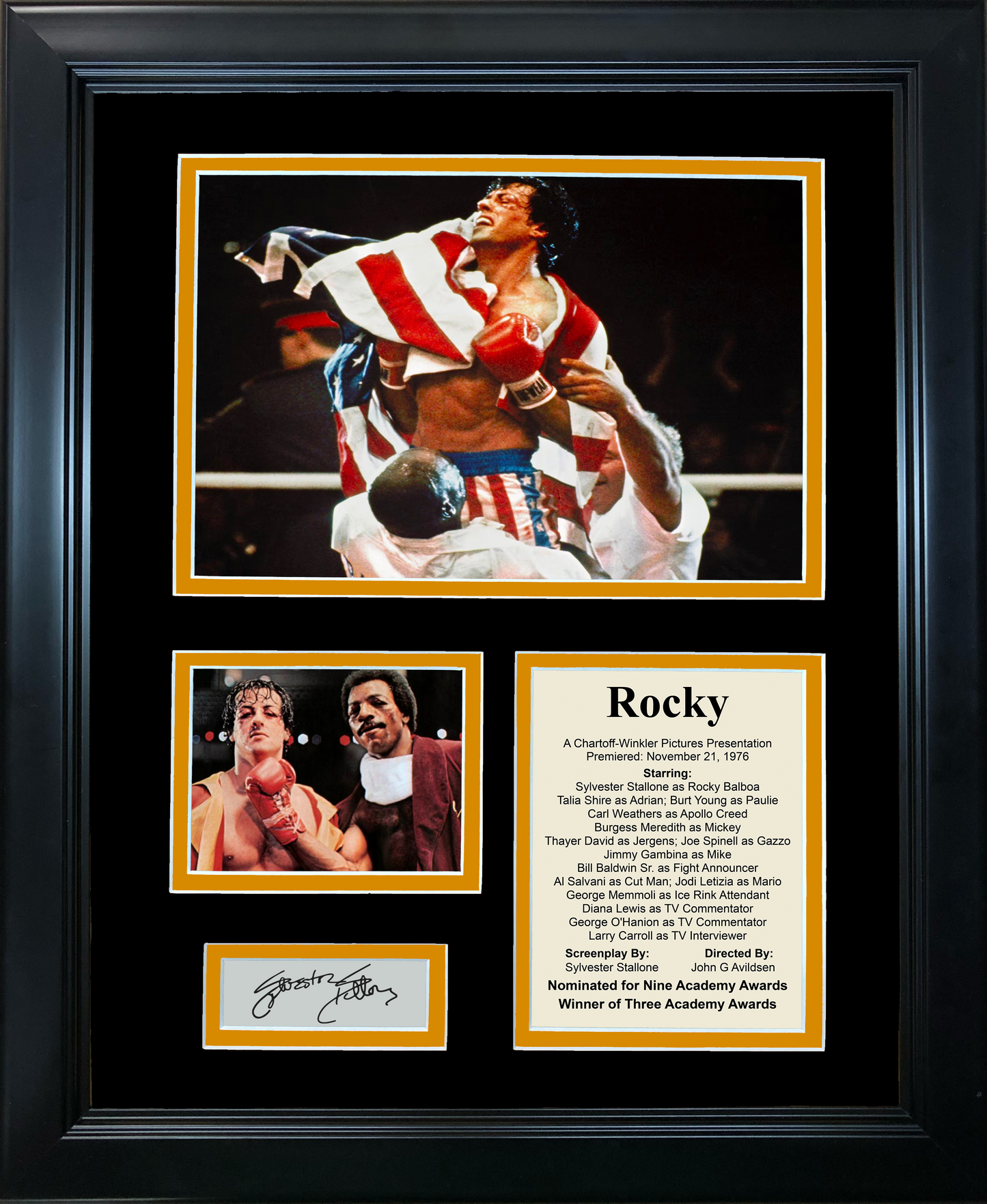 Framed Rocky Balboa Sylvester Stallone Facsimile Laser Engraved Signature Auto Boxing Movie 11"x14"Photo Sig Collage