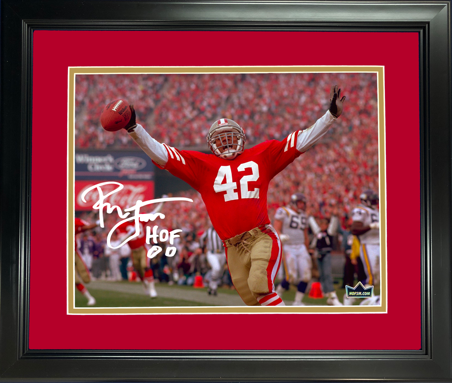 Framed Ronnie Lott San Francisco 49ers Facsimile Laser Engraved Signature Auto 11"x14"Football Photo HOFSM Holo