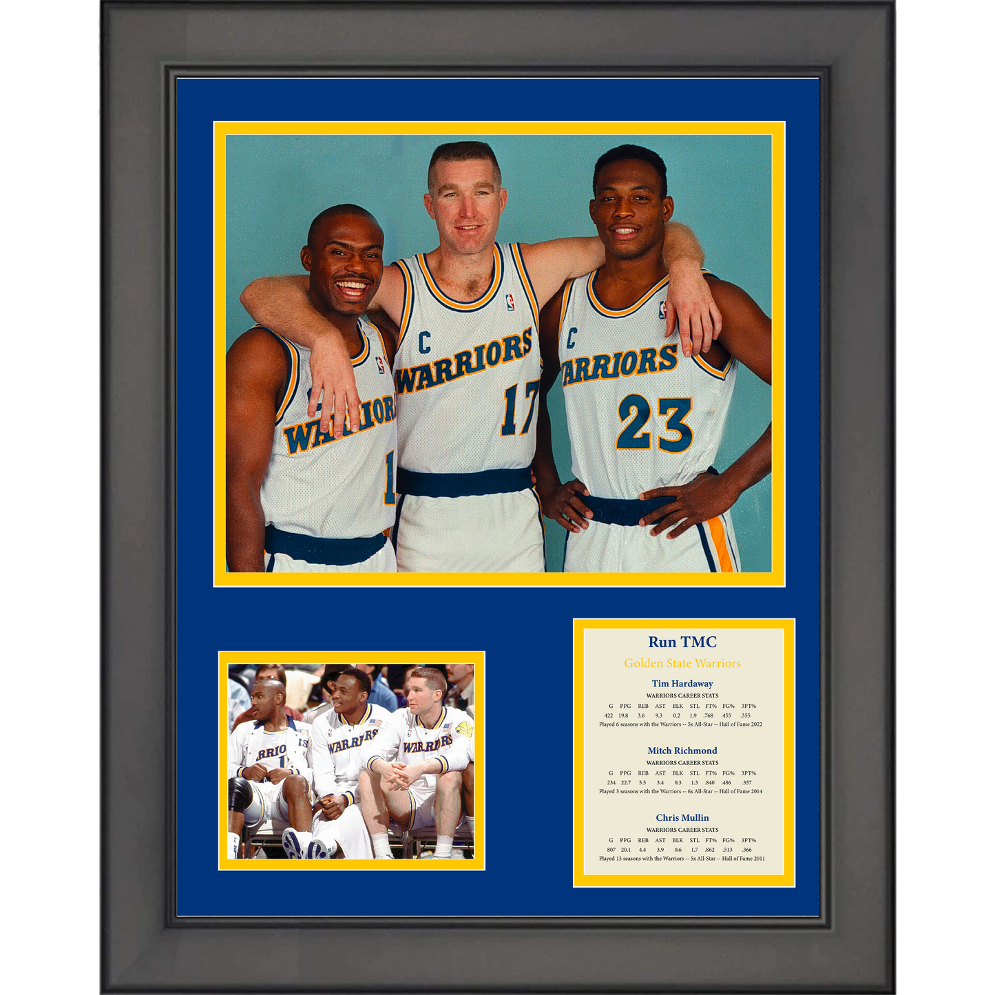Framed Golden State Warriors Run TMC Tim Hardaway Mitch Richmond Chris Mullin 11"x14" Basketball Three Photo Collage