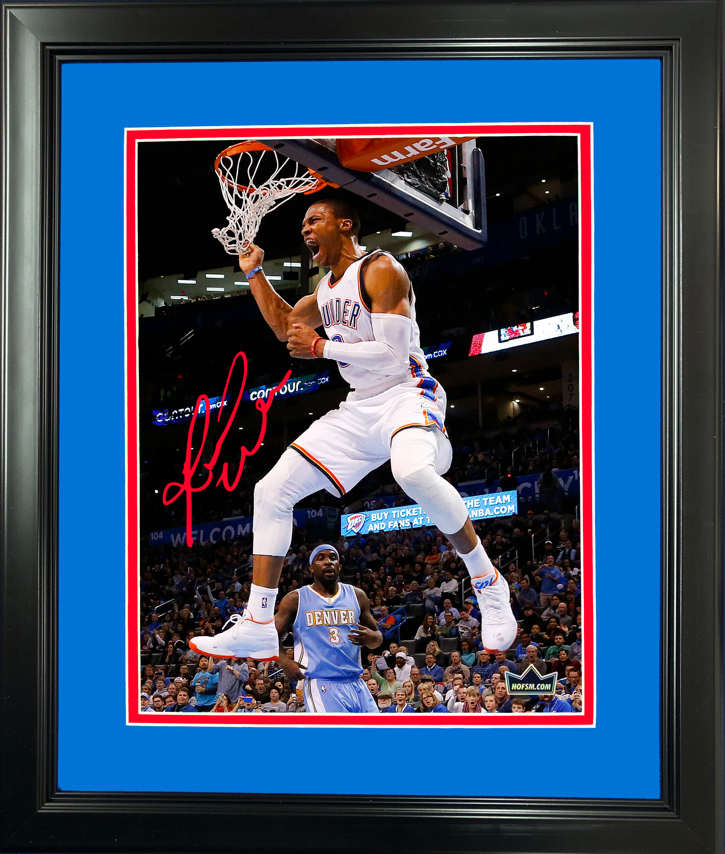 Framed Russell Westbrook Facsimile Laser Engraved Signature Auto 11"x14"Basketball Photo HOFSM Holo