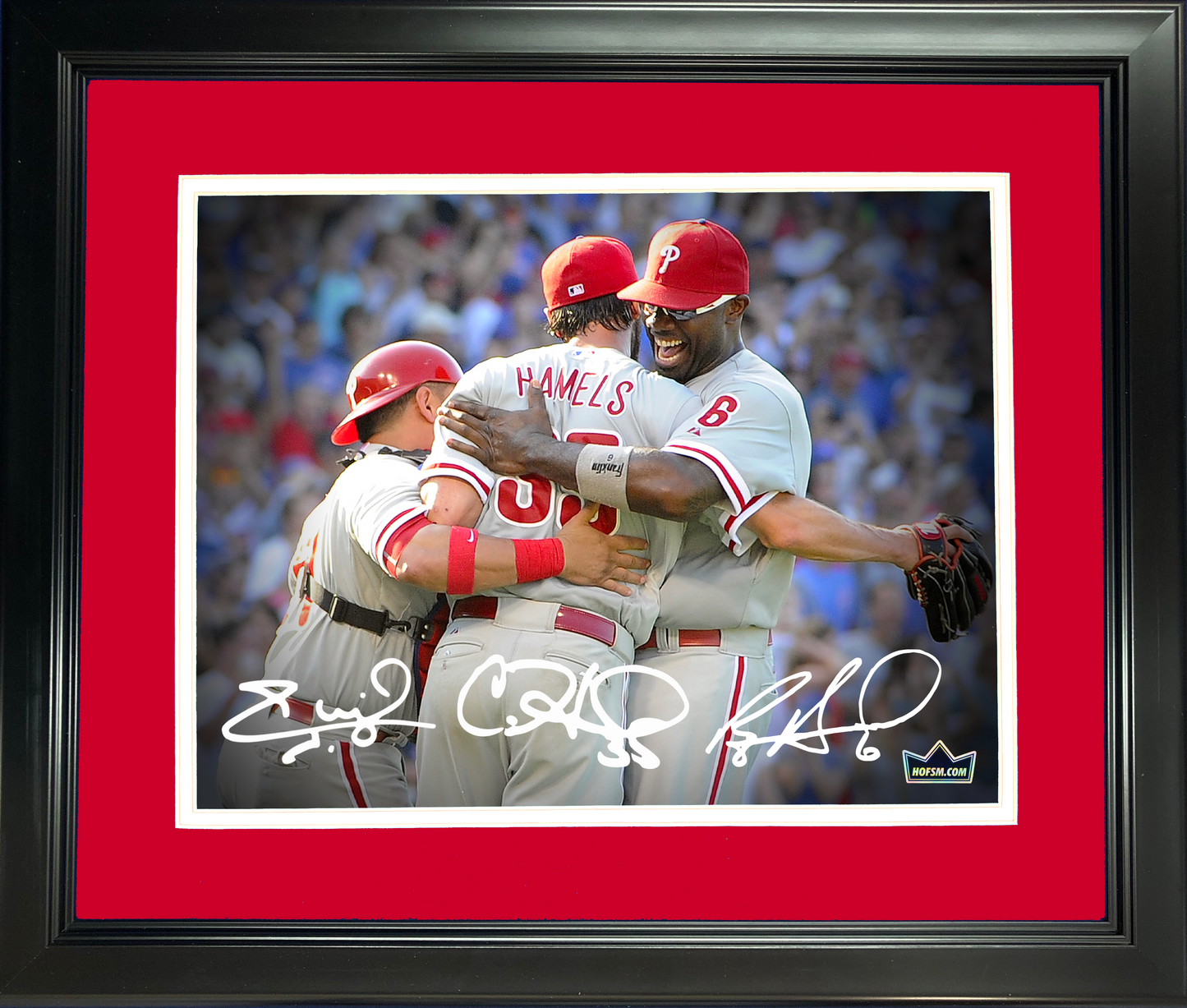 Framed Ryan Howard Cole Hamels Carlos Ruiz Philadelphia Phillies Facsimile Laser Engraved Signature Auto 11"x14"Baseball Photo HOFSM Holo