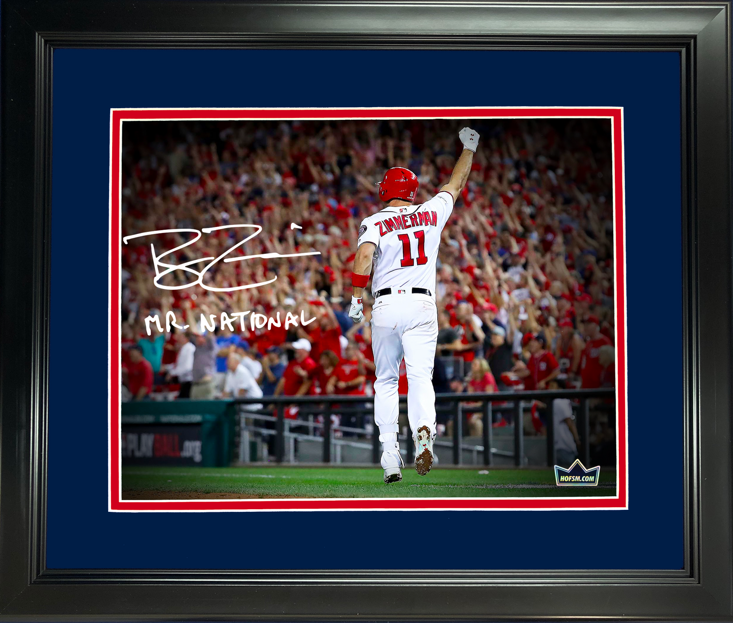 Framed Ryan Zimmerman Mr. National Washington Nationals Facsimile Laser Engraved Signature Auto 11"x14"Baseball Photo HOFSM Holo