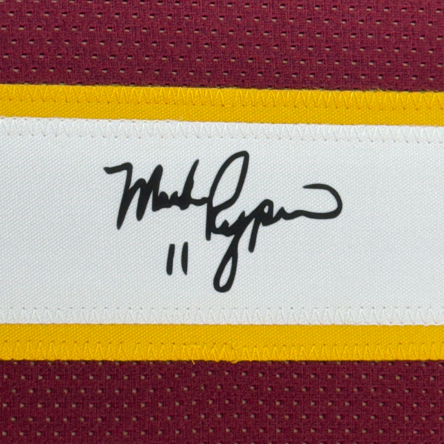 Framed Facsimile Autographed Mark Rypien 35x39 Washington Red Reprint Laser Auto Football Jersey