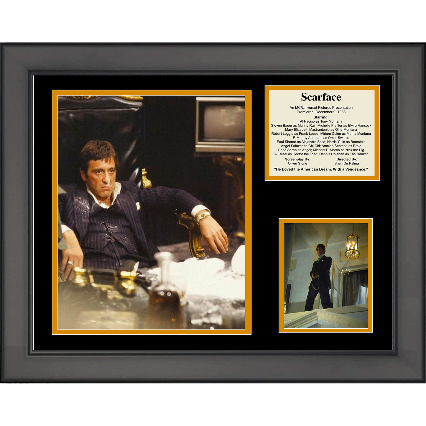 Framed Scarface Al Pacino Movie 11"x14"Three Photo Collage