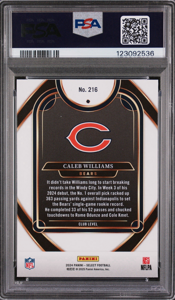 Graded 2024 Panini Select Caleb Williams #216 Rookie RC Football Card PSA 10 Gem Mint