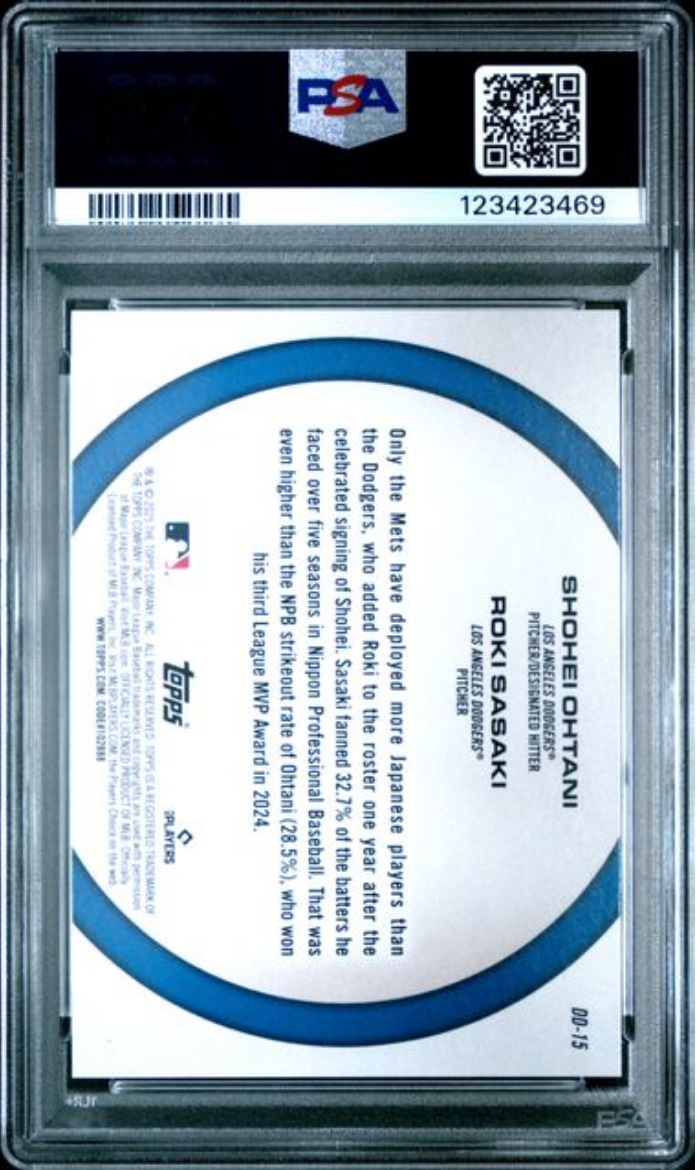 Graded 2025 Topps Shohei Ohtani/Roki Sasaki #DD15 Dynamic Duos Baseball Card PSA 10 Gem Mint