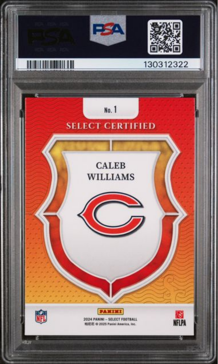 Graded 2024 Panini Select Caleb Williams #1 Select Certified Rookies Rookie RC Football Card PSA 10 Gem Mint