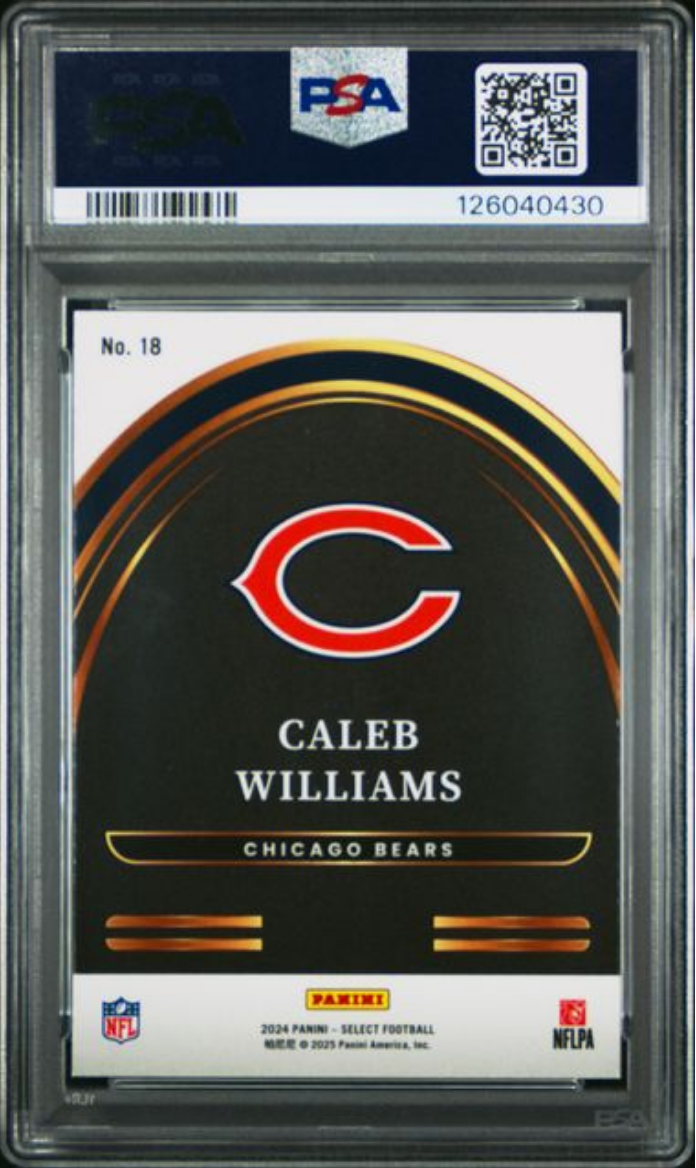 Graded 2024 Panini Select Caleb Williams #18 Select Future Rookie RC Football Card PSA 10 Gem Mint