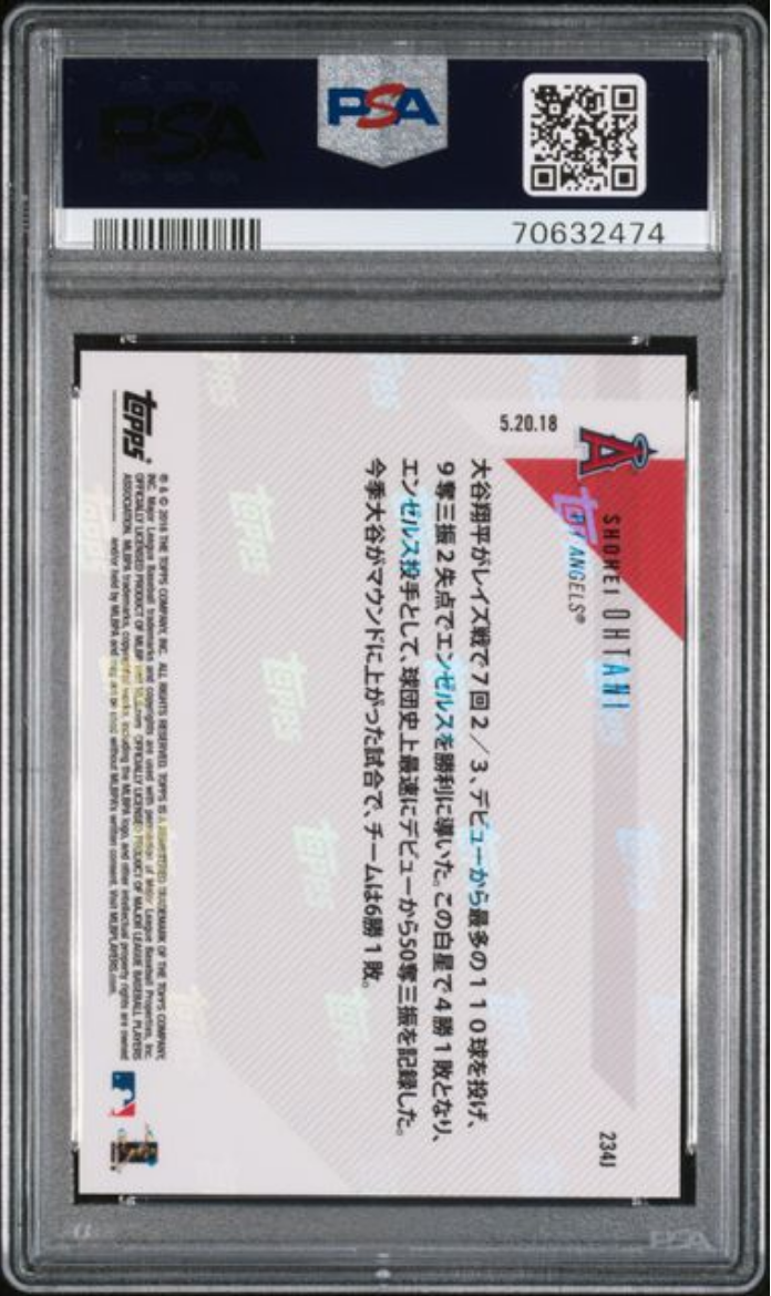 Graded 2018 Topps Now Shohei Ohtani #234J Japanese Rookie RC Baseball Card PSA 10 Gem Mint