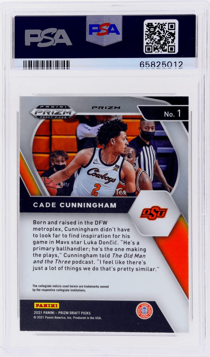 Graded 2021 Panini Prizm Draft Picks Cade Cunningham #1 Orange Ice Prizm Rookie RC Basketball Card PSA 10 Gem Mint