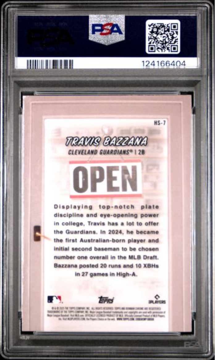 Graded 2025 Topps Bowman Travis Bazzana #HS7 Hobby Stars Rookie RC Baseball Card PSA 10 Gem Mint