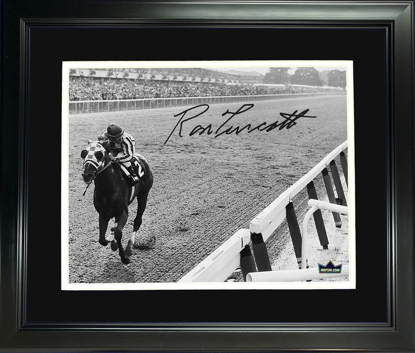 Framed Secretariat Kentucky Derby Triple Crown Winner Ron Turcotte Facsimile Laser Engraved Signature Auto 11"x14"Horse Racing Photo HOFSM Holo