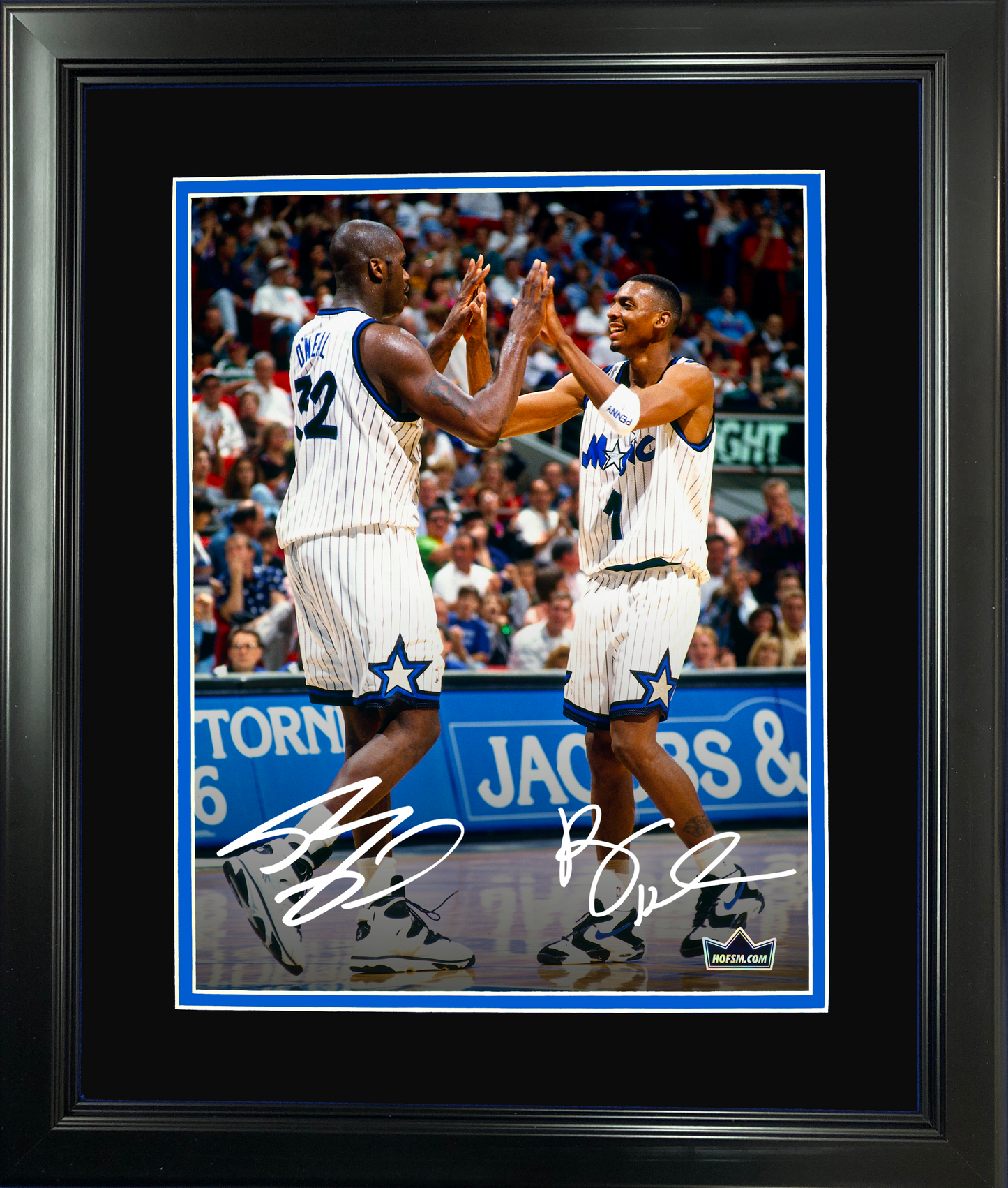 Framed Shaquille O'Neal & Anfernee Penny Hardaway Orlando Magic Dual Facsimile Laser Engraved Signature Auto 11"x14"Basketball Photo HOFSM Holo