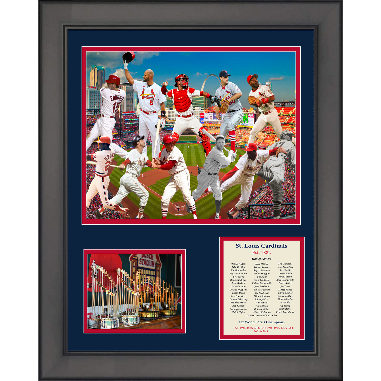Framed All-Time Greats Legends 11"x14" Baseball Three Photo Collage