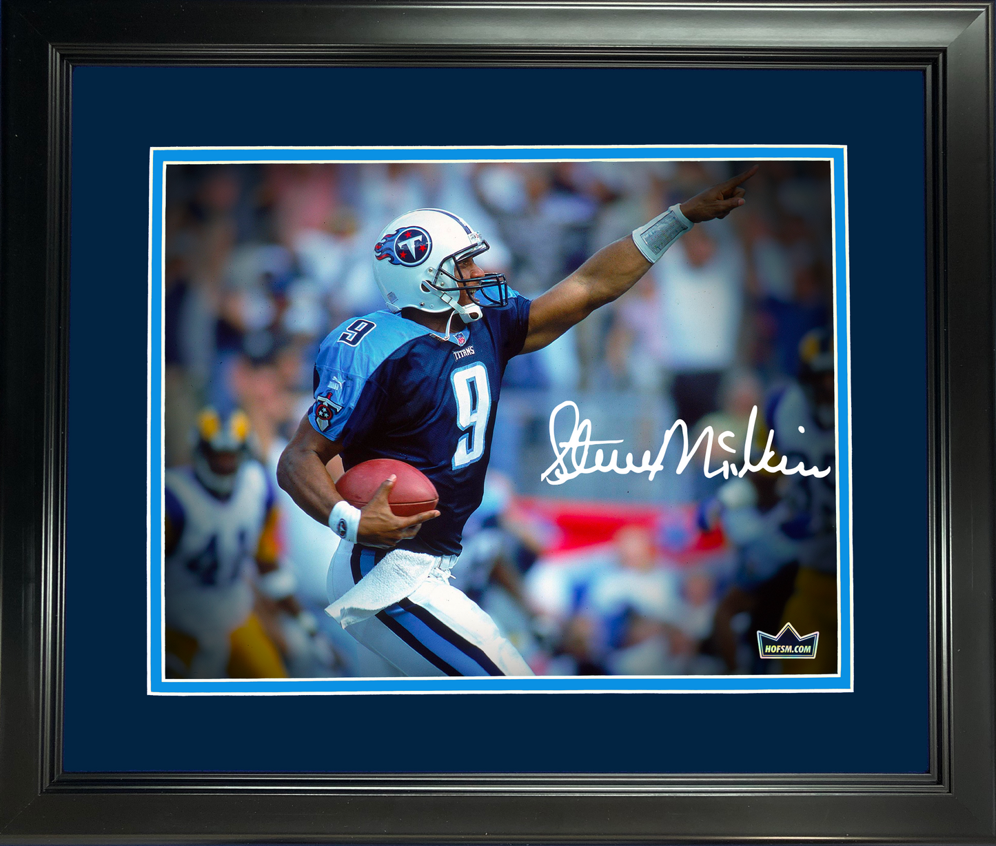 Framed Steve McNair Facsimile Laser Engraved Signature Auto Tennessee Titans 11"x14"Football Photo HOFSM Holo