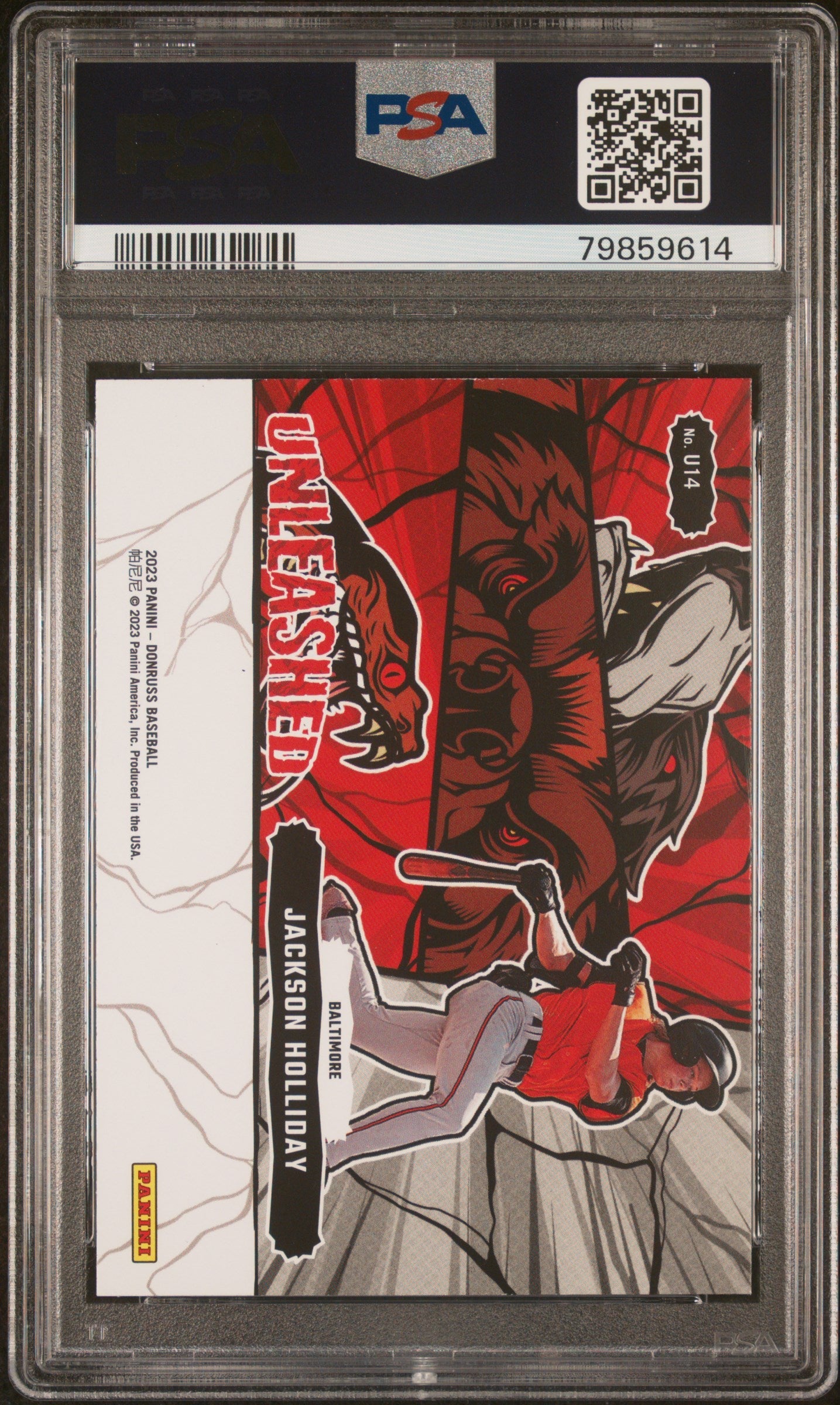 Graded 2023 Panini Donruss Jackson Holliday #U14 Unleashed Pink Fireworks Rookie RC Baseball Card PSA 10 Gem Mint
