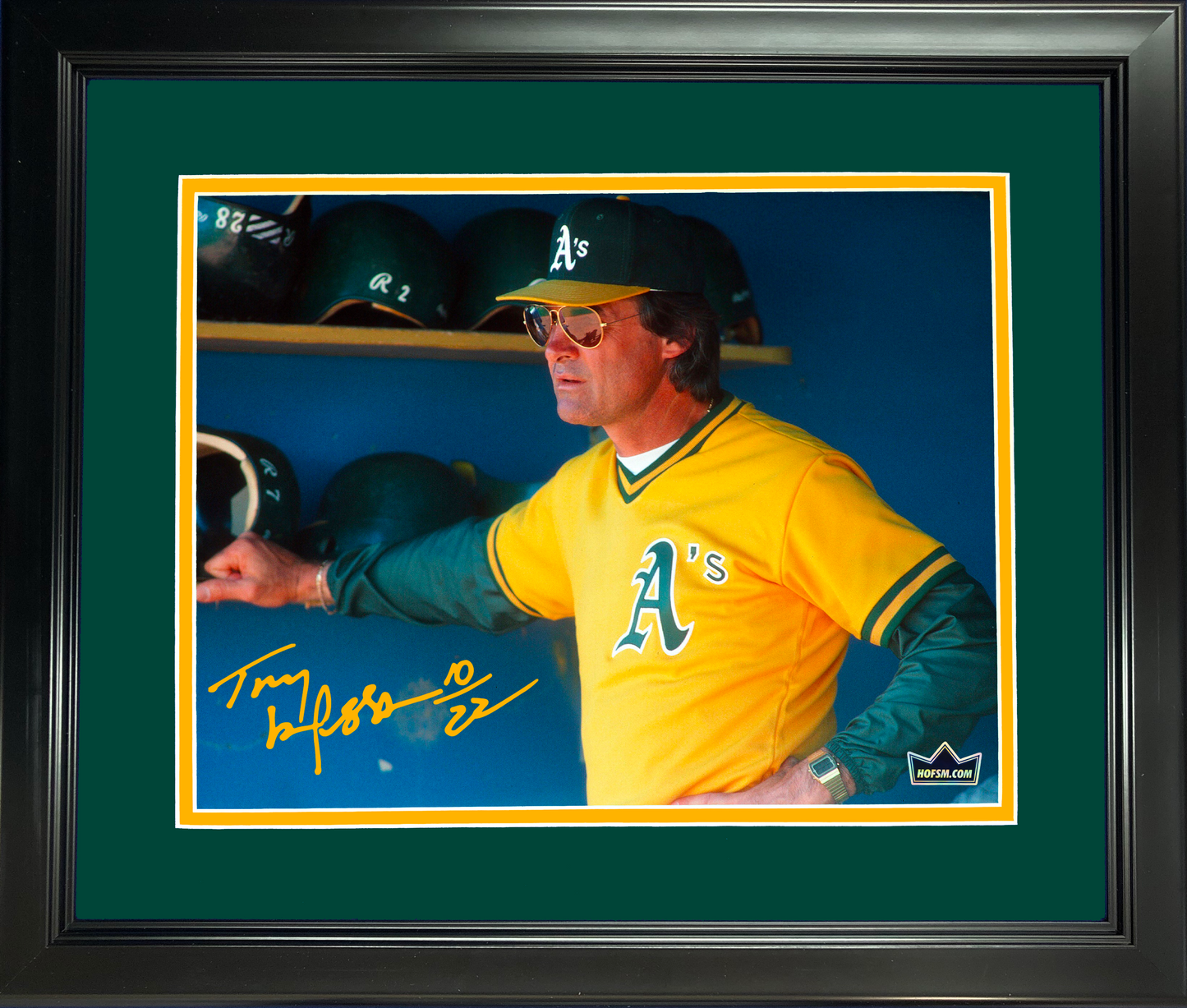 Framed Tony La Russa Oakland Athletics A's Facsimile Laser Engraved Signature Auto 11"x14" Baseball Photo HOFSM Holo