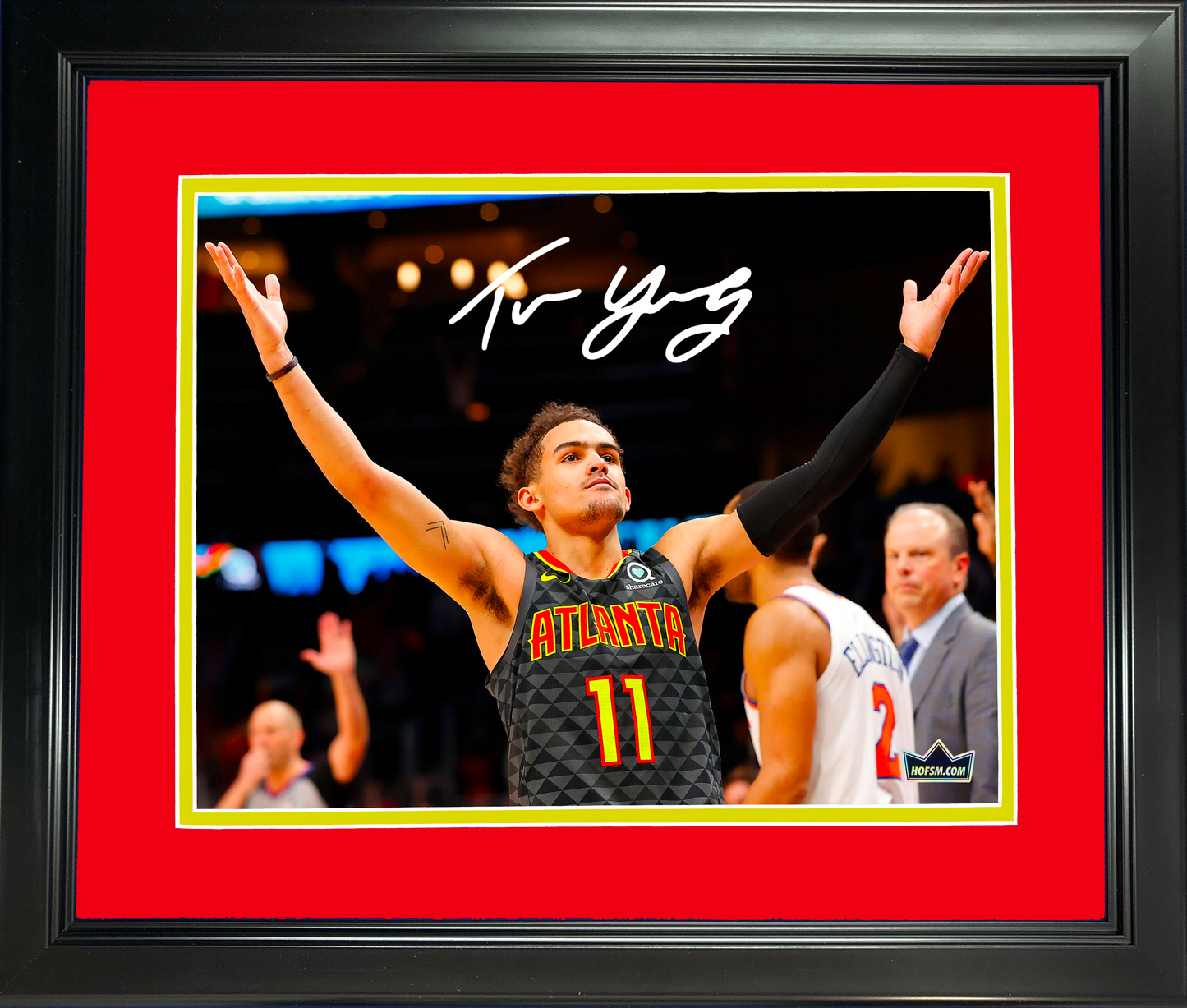 Framed Trae Young Facsimile Laser Engraved Signature Auto 11"x14" Basketball Photo HOFSM Holo