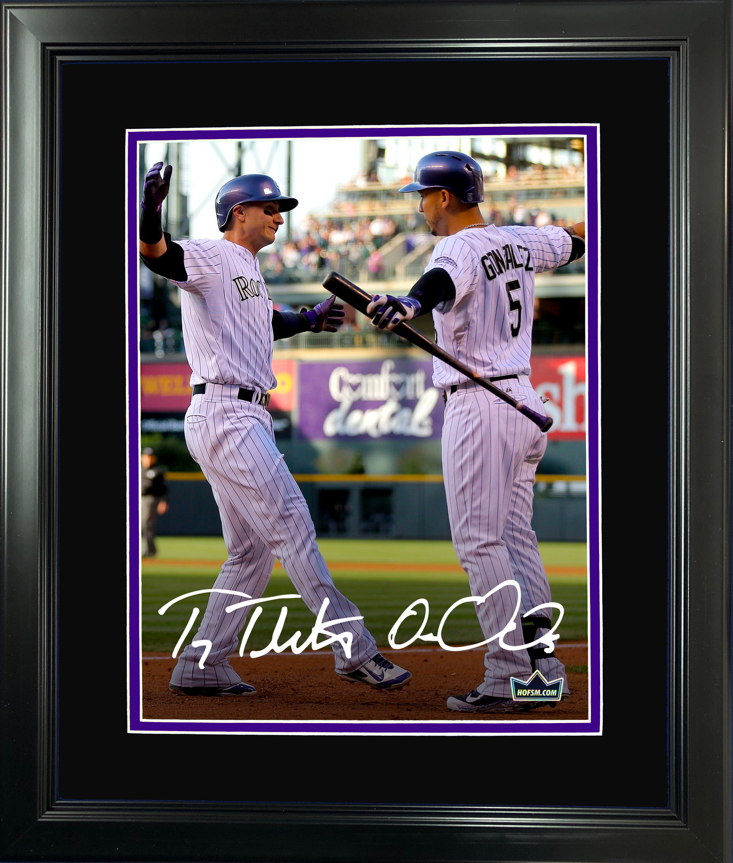 Framed Troy Tulowitzki & Carlos Gonzalez Colorado Rockies Dual Facsimile Laser Engraved Signature Auto 11"x14" Baseball Photo HOFSM Holo