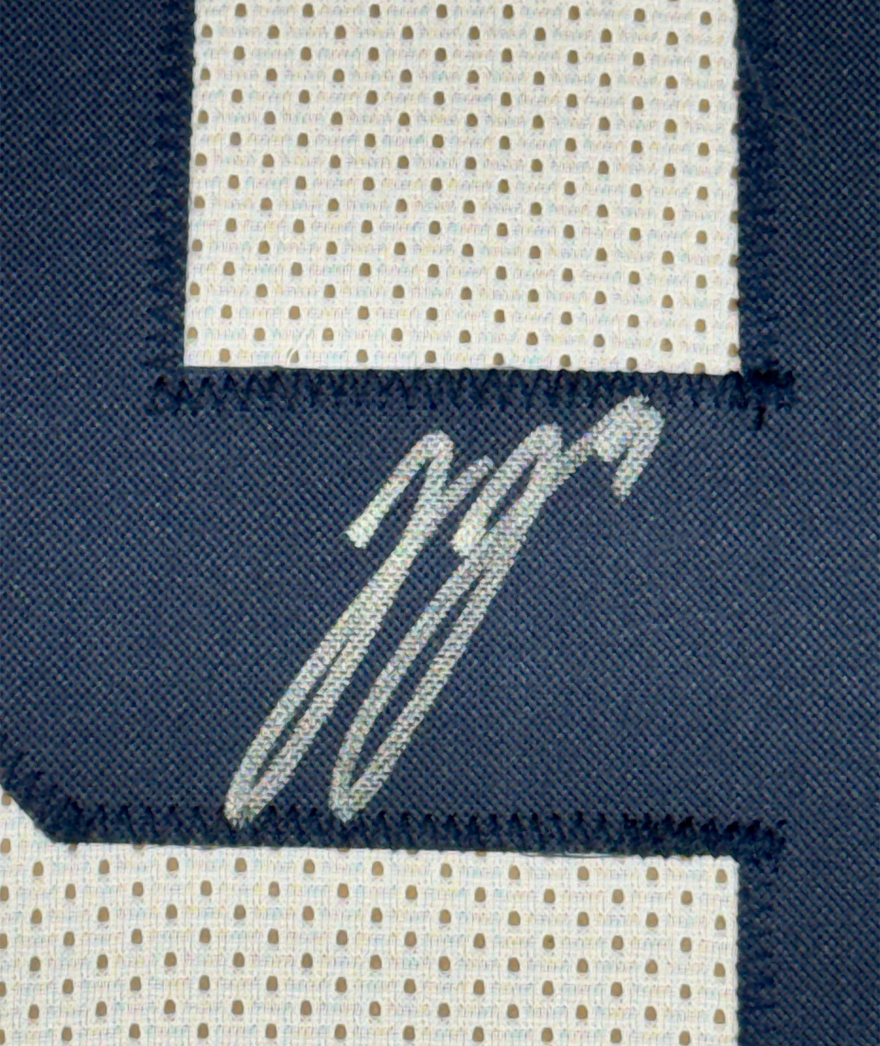 Framed Autographed/Signed J.J. JJ McCarthy 35x39 Michigan White College Stat Football Jersey Beckett BAS COA