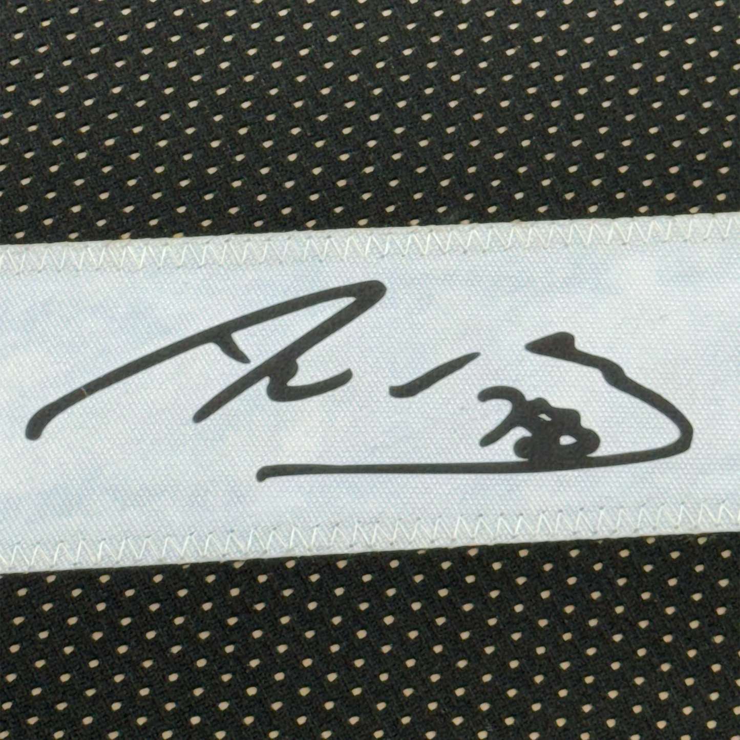 Framed Facsimile Autographed Alejandro Villanueva 35x39 Pittsburgh Black Reprint Laser Auto Football Jersey