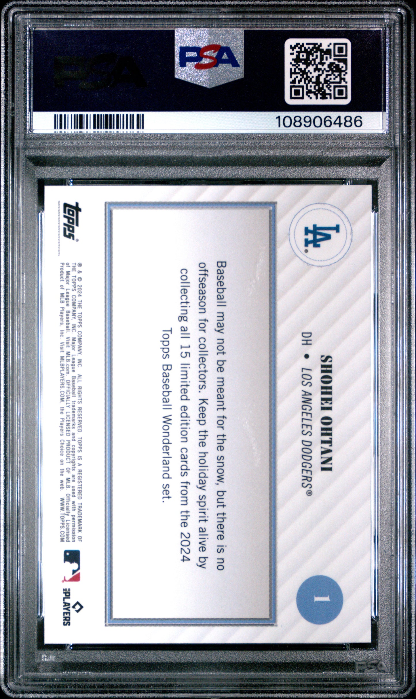 Graded 2024 Topps Wonderland Shohei Ohtani #1 Baseball Card PSA 8 Near Mint