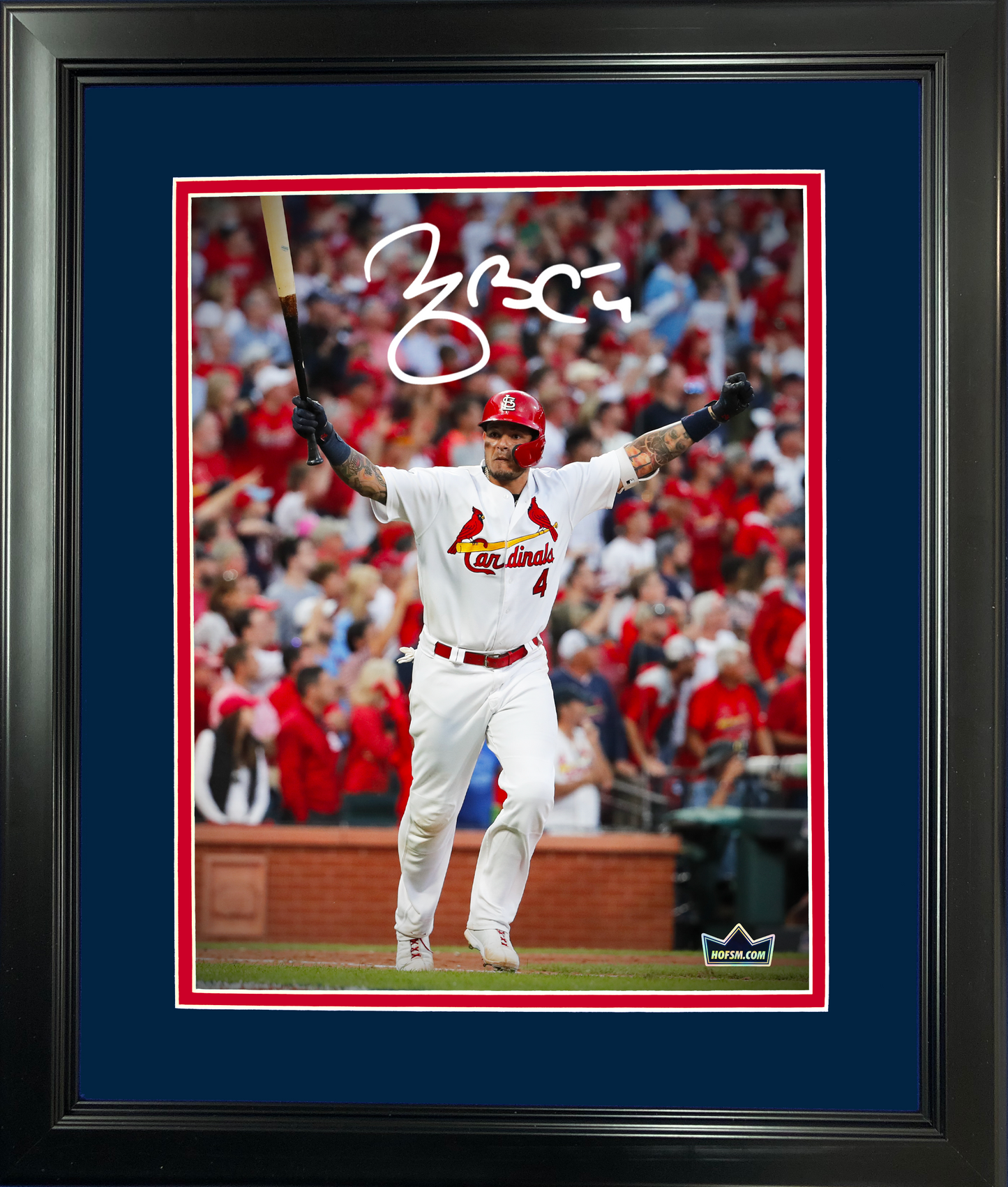 Framed Yadier Molina St. Louis Cardinals Facsimile Laser Engraved Signature Auto 11"x14" Baseball Photo HOFSM Holo