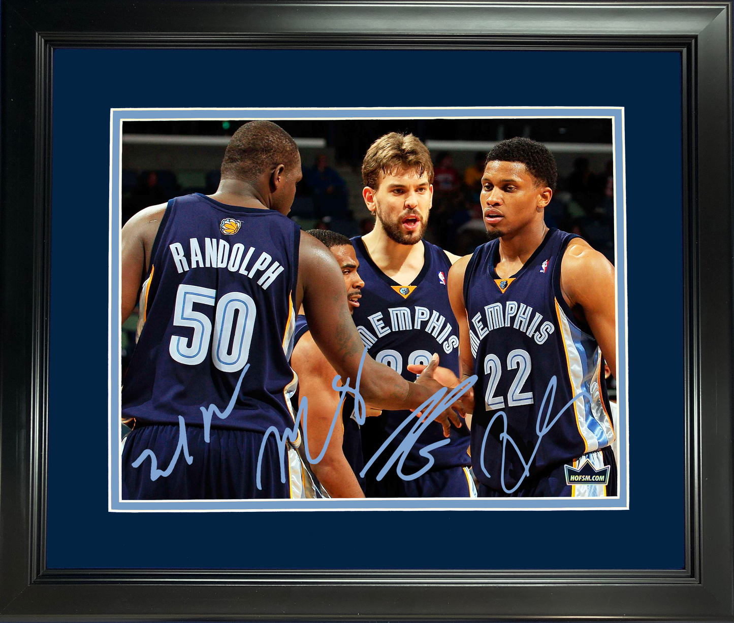Framed Zach Randolph, Mike Conley, Marc Gasol & Rudy Gay Facsimile Laser Engraved Signature Auto 11"x14" Basketball Photo HOFSM Holo