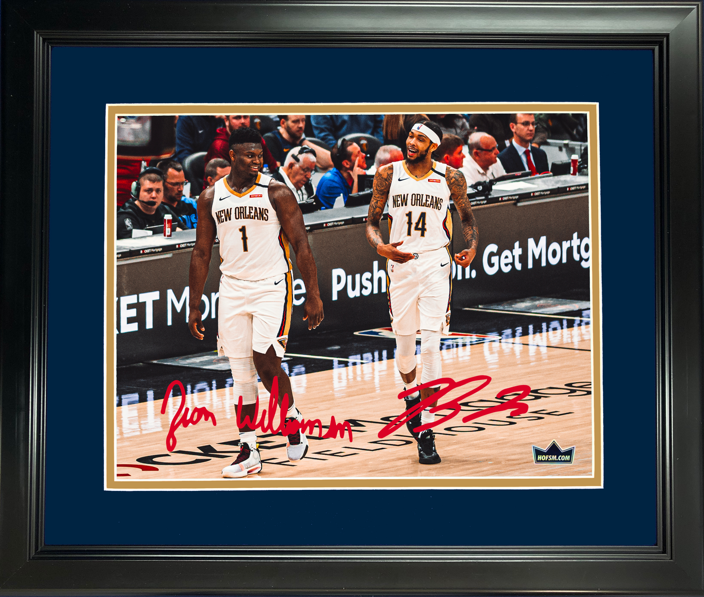 Framed Zion Williamson & Brandon Ingram New Orleans Pelicans Dual Facsimile Laser Engraved Signature Auto 11"x14" Basketball Photo HOFSM Holo
