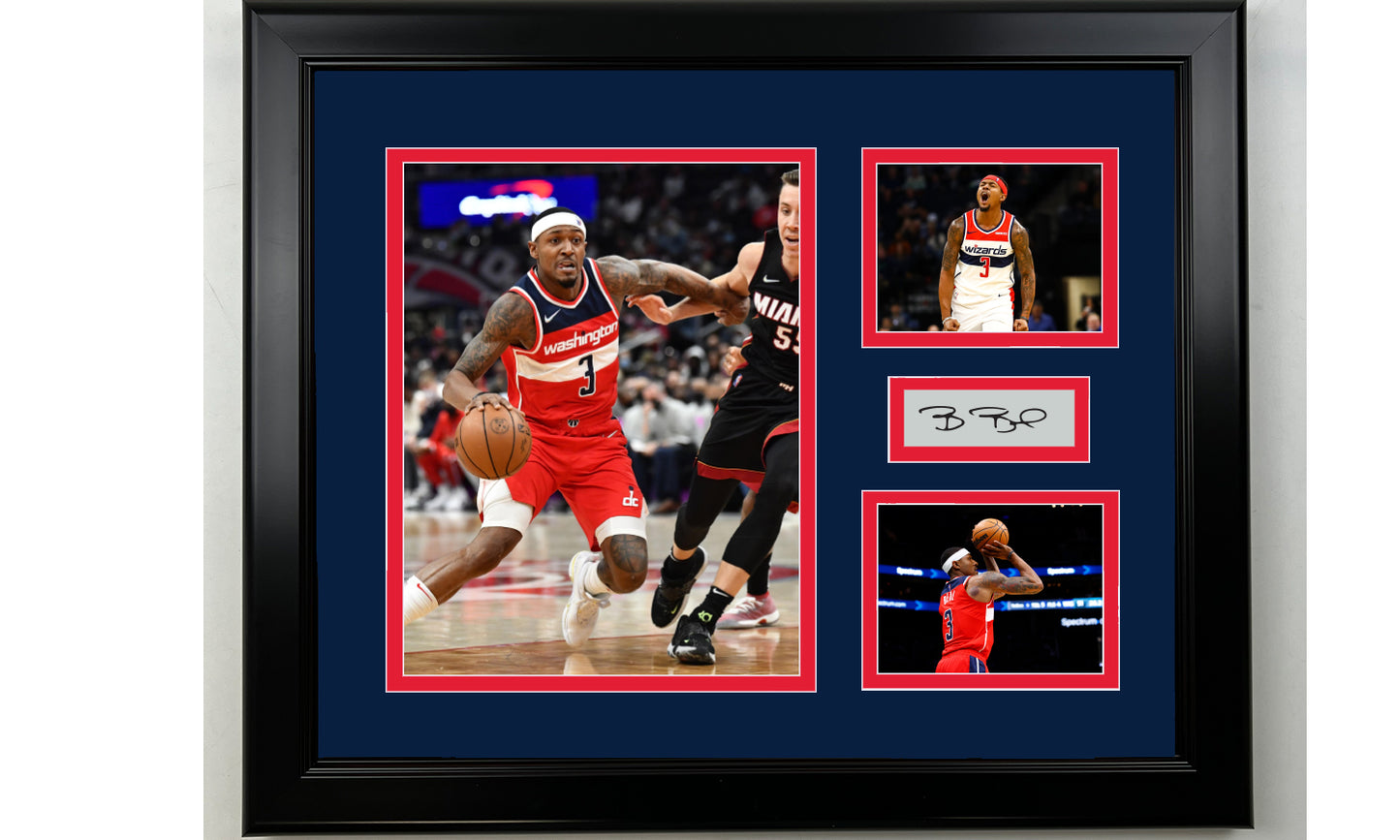 Framed Bradley Beal Washington Wizards Laser Engraved Signature Basketball 14x11 3 Photo Collage