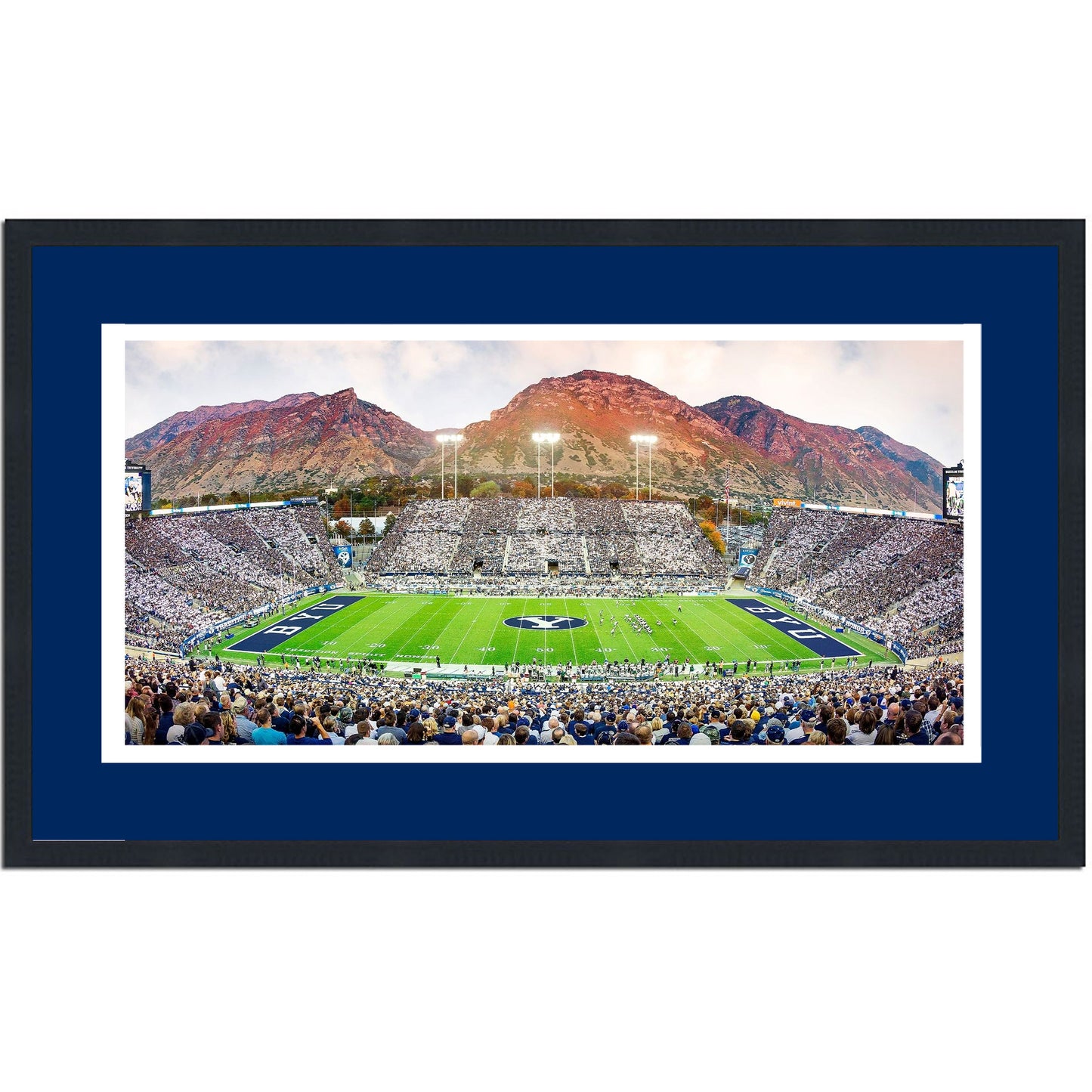 Framed LaVell Edwards Stadium BYU Cougars 16x24 NCAA Football Photo Professionally Matted